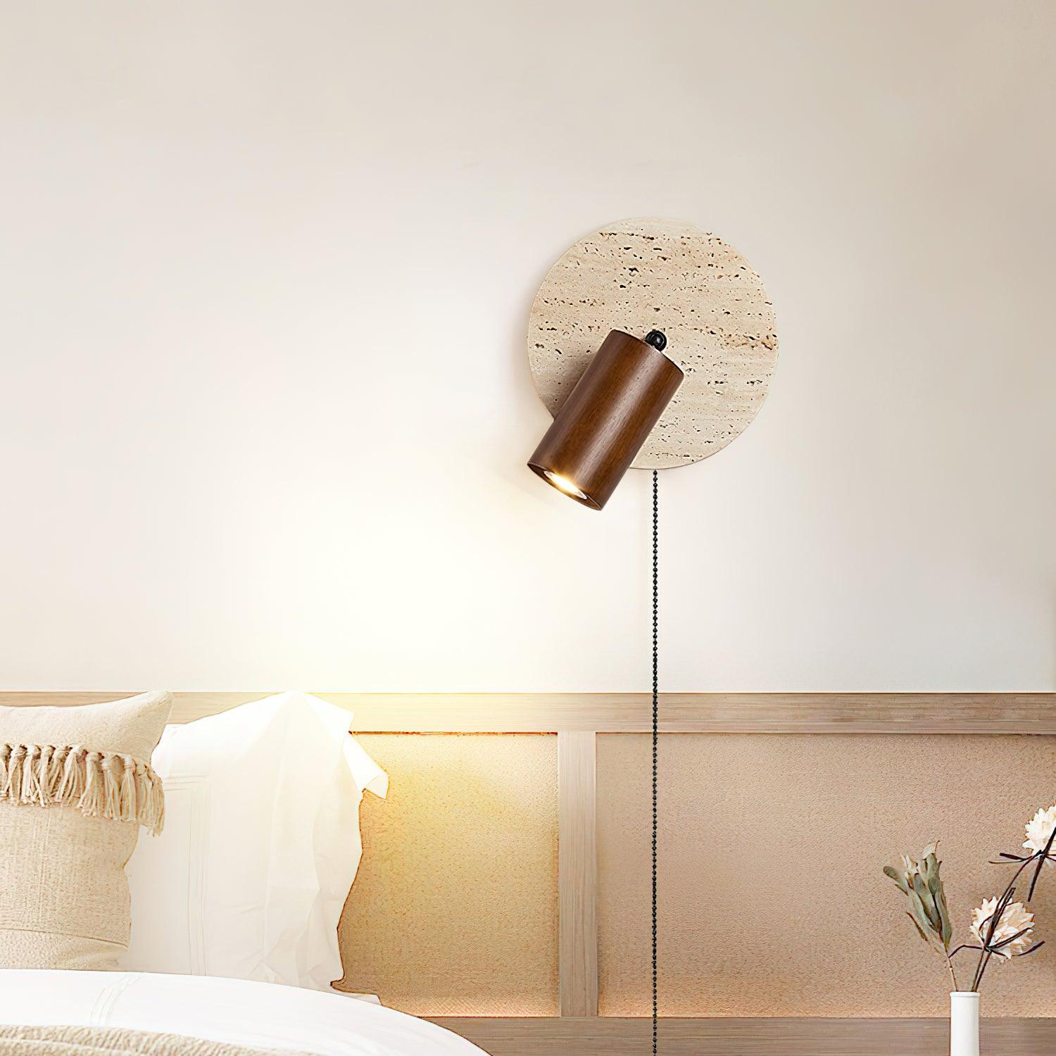 Romino Disc Swing Travertine Wall Light