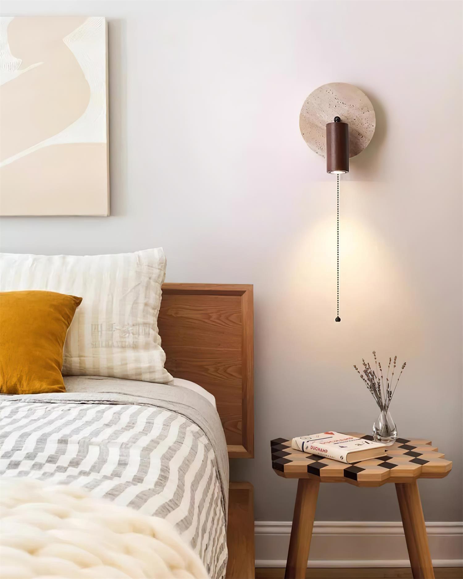 Romino Disc Swing Travertine Wall Light