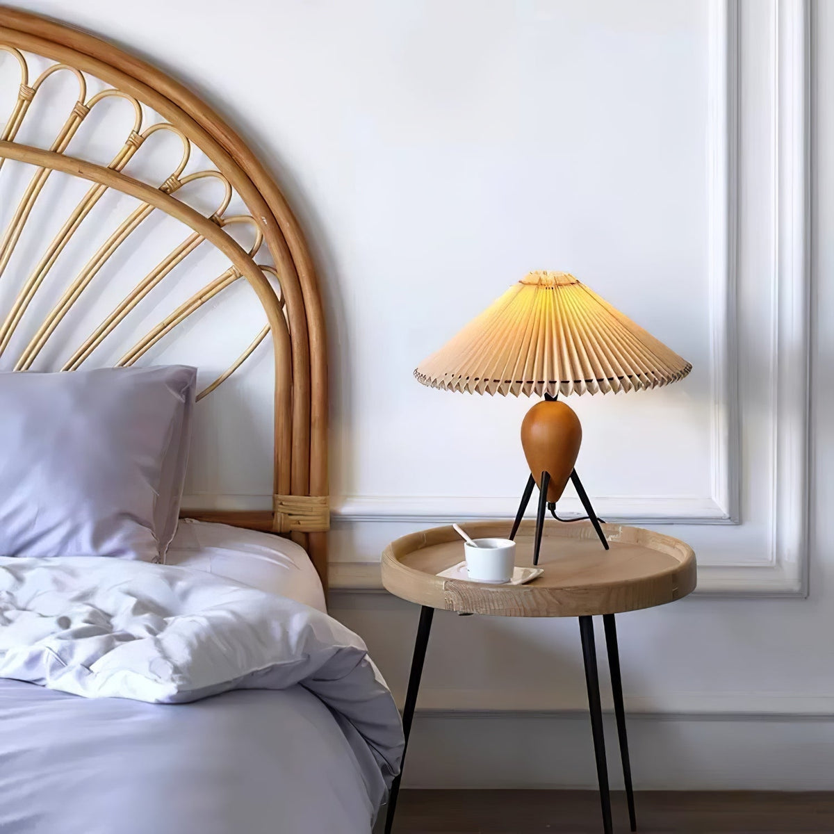 Elyse Wood & Fabric Retro Table Lamp