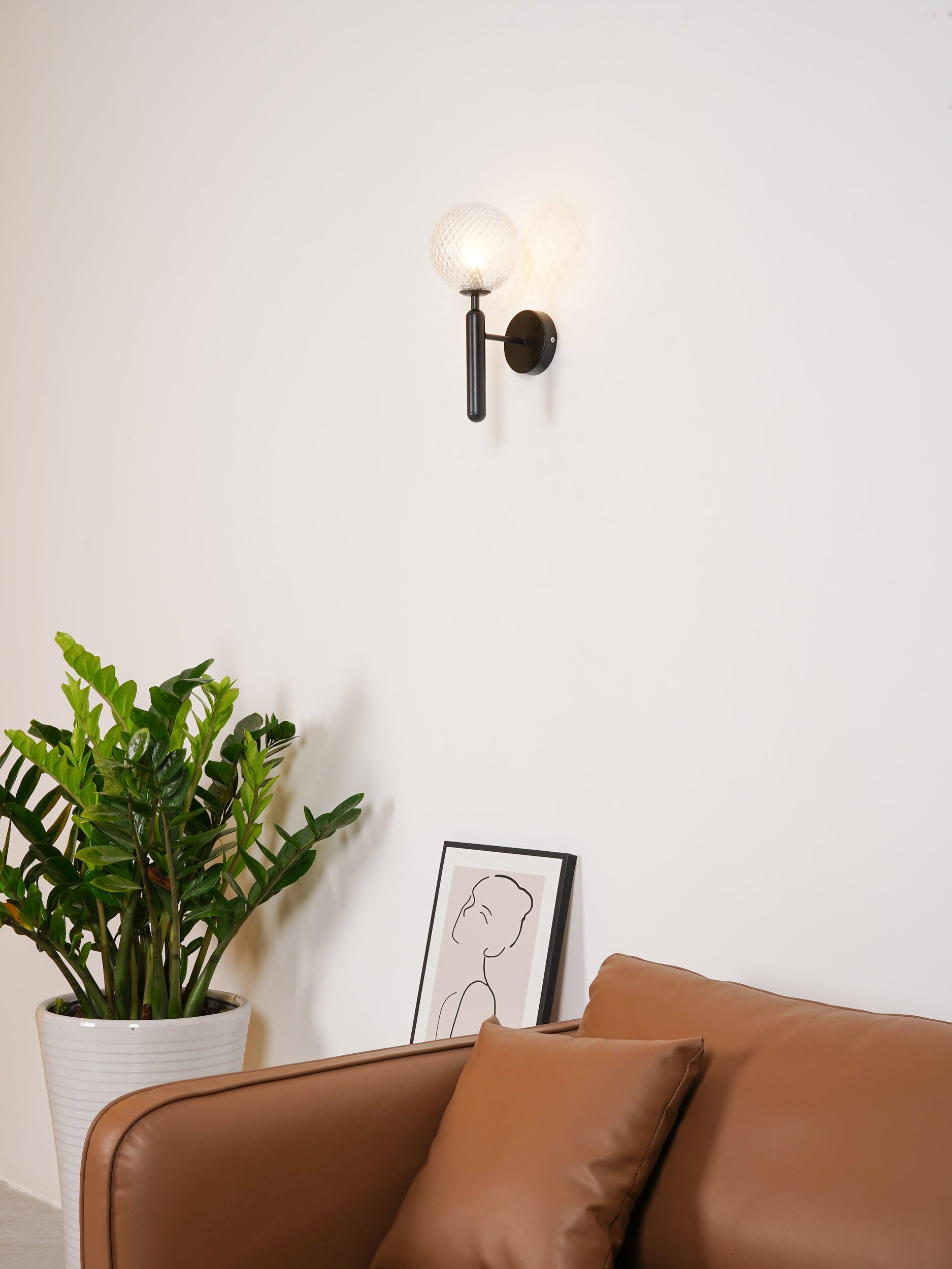 Kynlo Wall Lamp Plug In Glass Globe Nordic