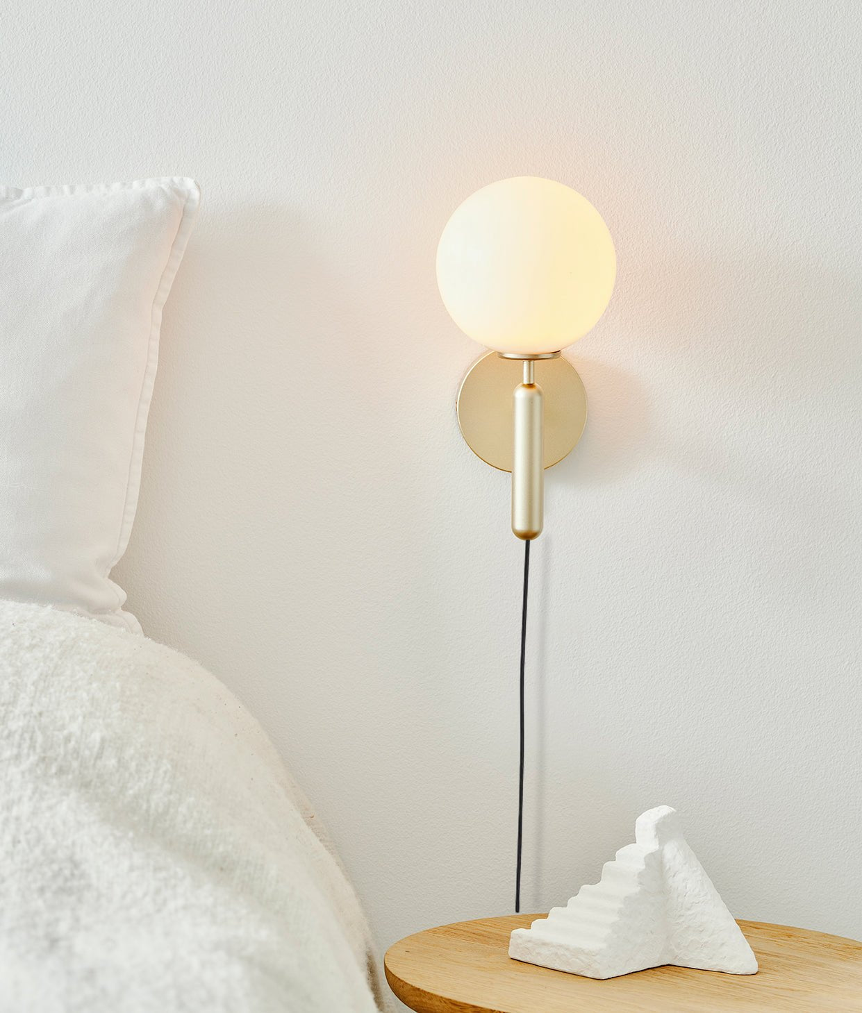 Kynlo Wall Lamp Plug In Glass Globe Nordic
