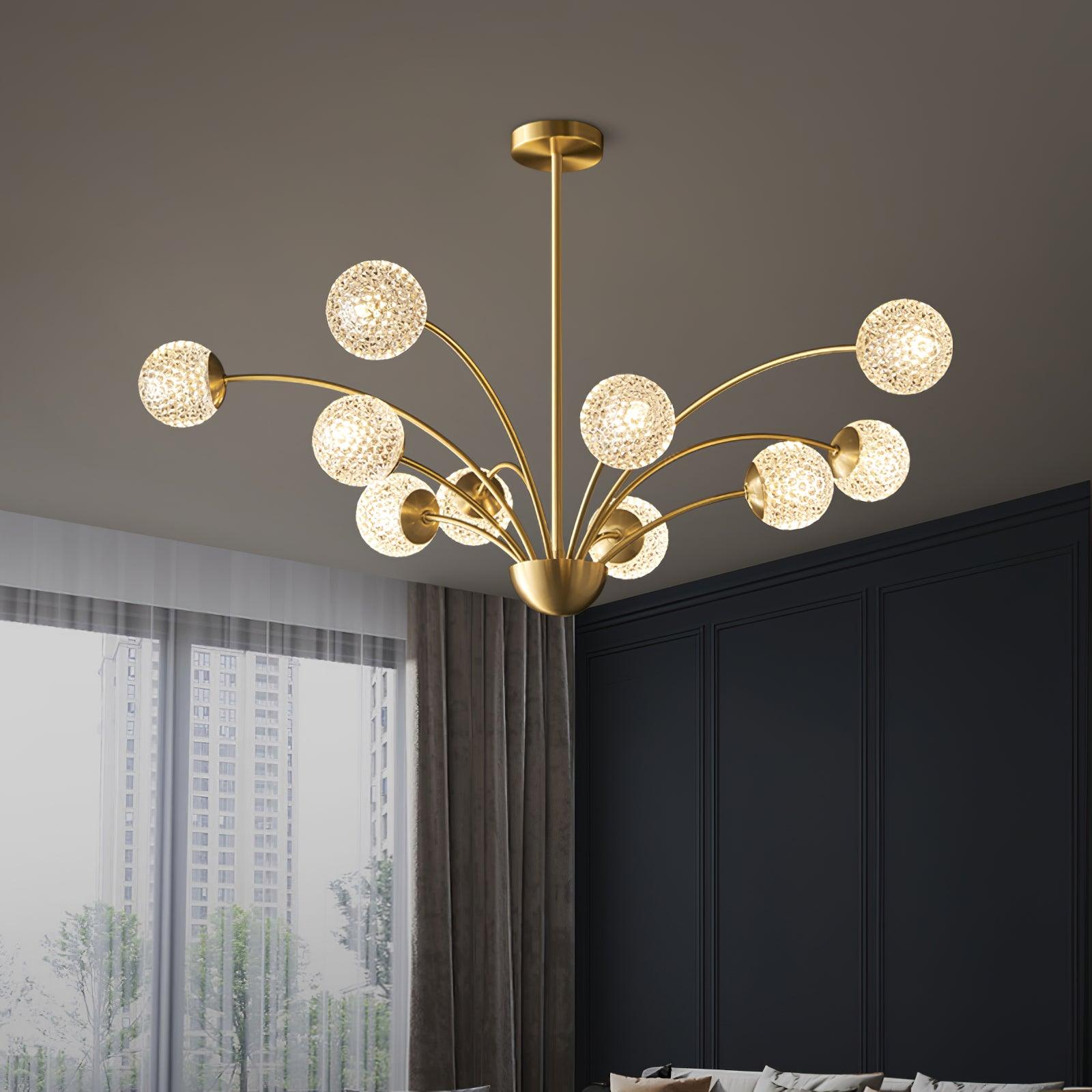 Ralem Chandelier Curved Arms Brass