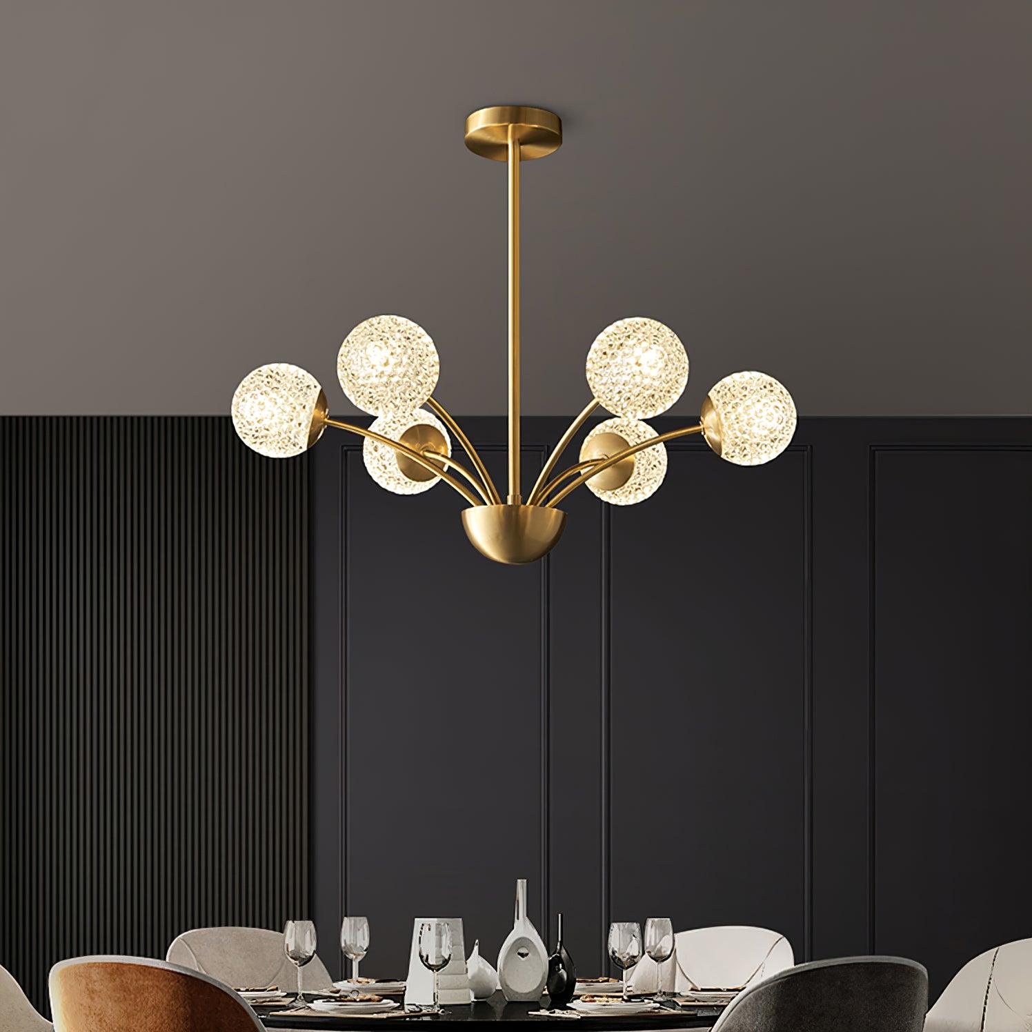 Ralem Chandelier Curved Arms Brass