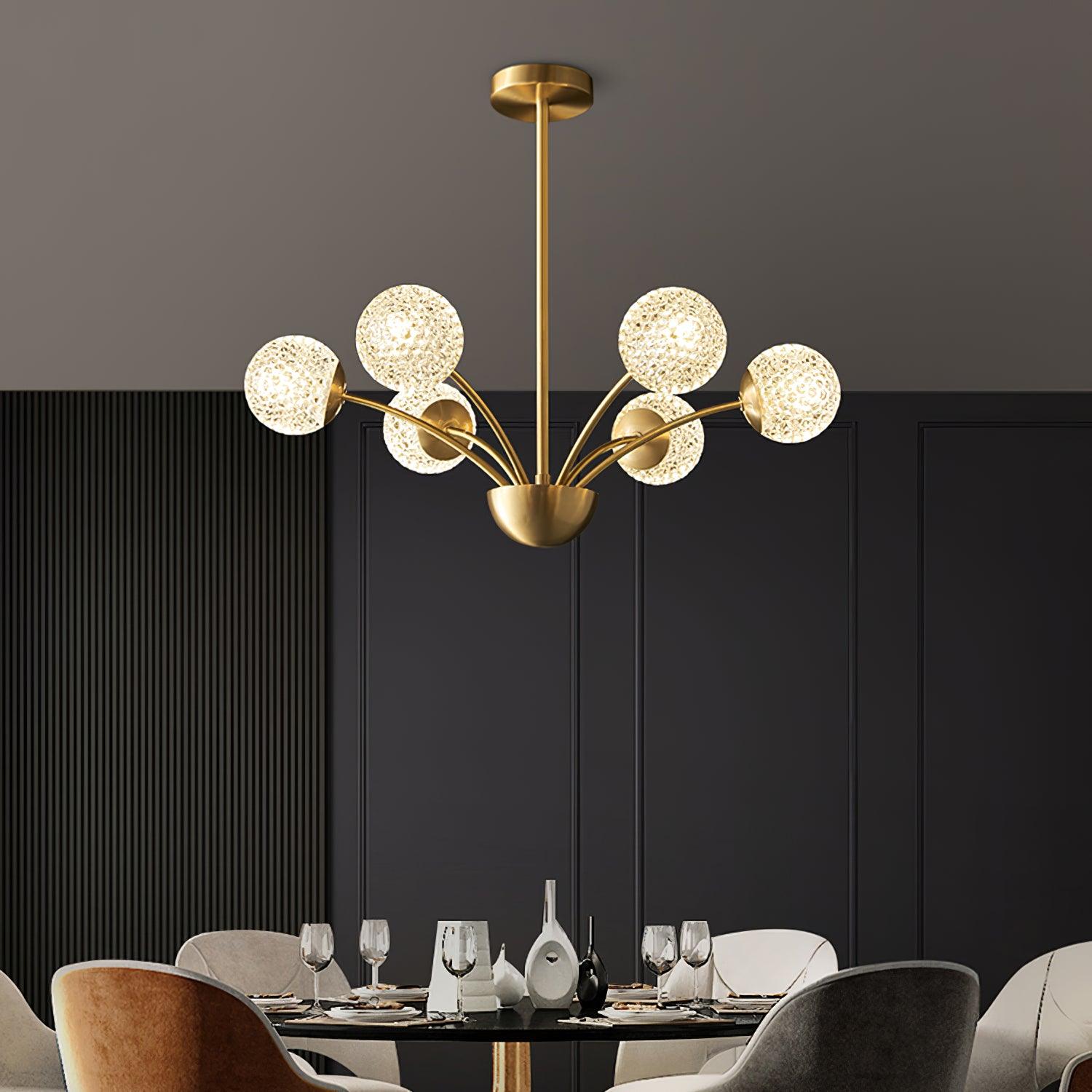Ralem Chandelier Curved Arms Brass