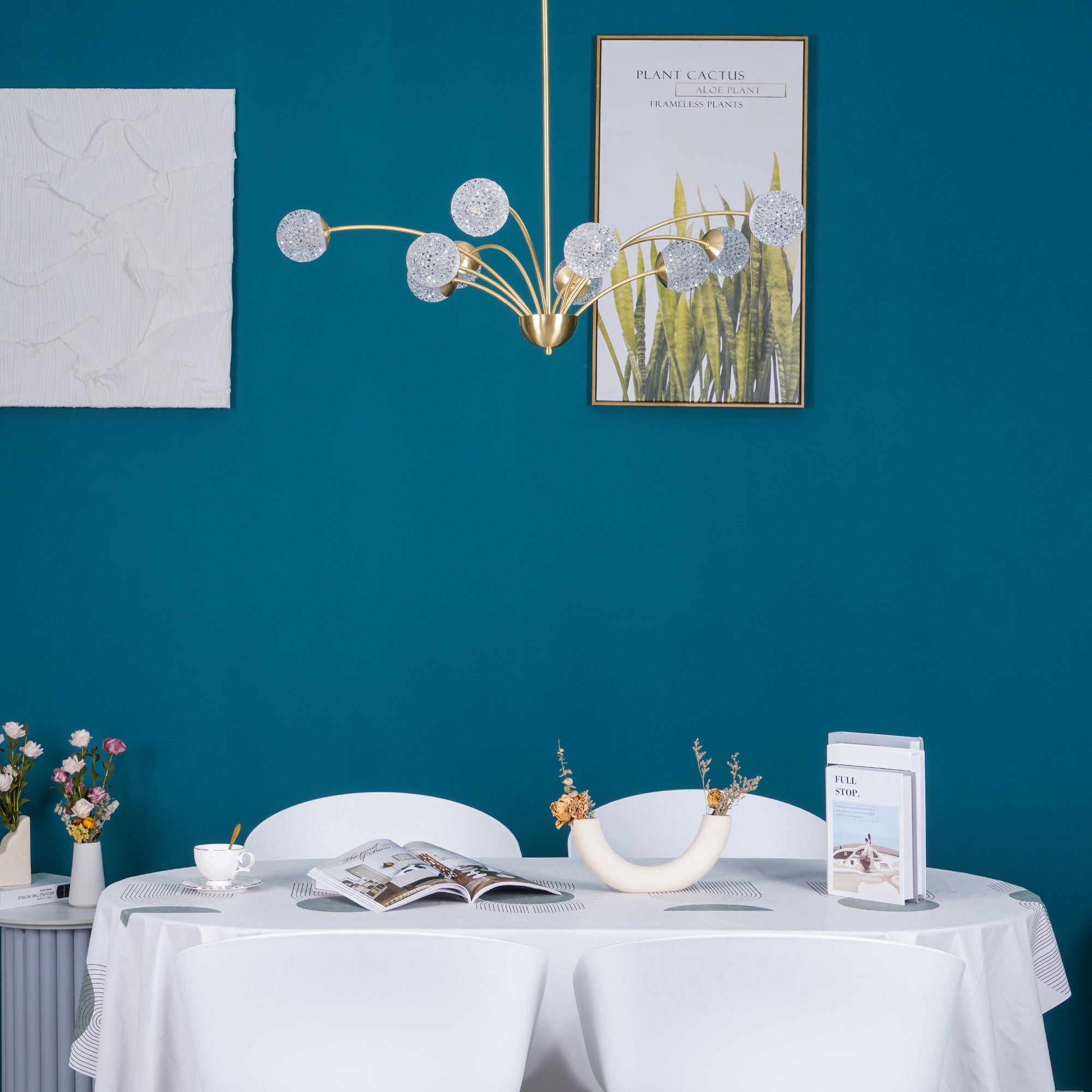 Ralem Chandelier Curved Arms Brass