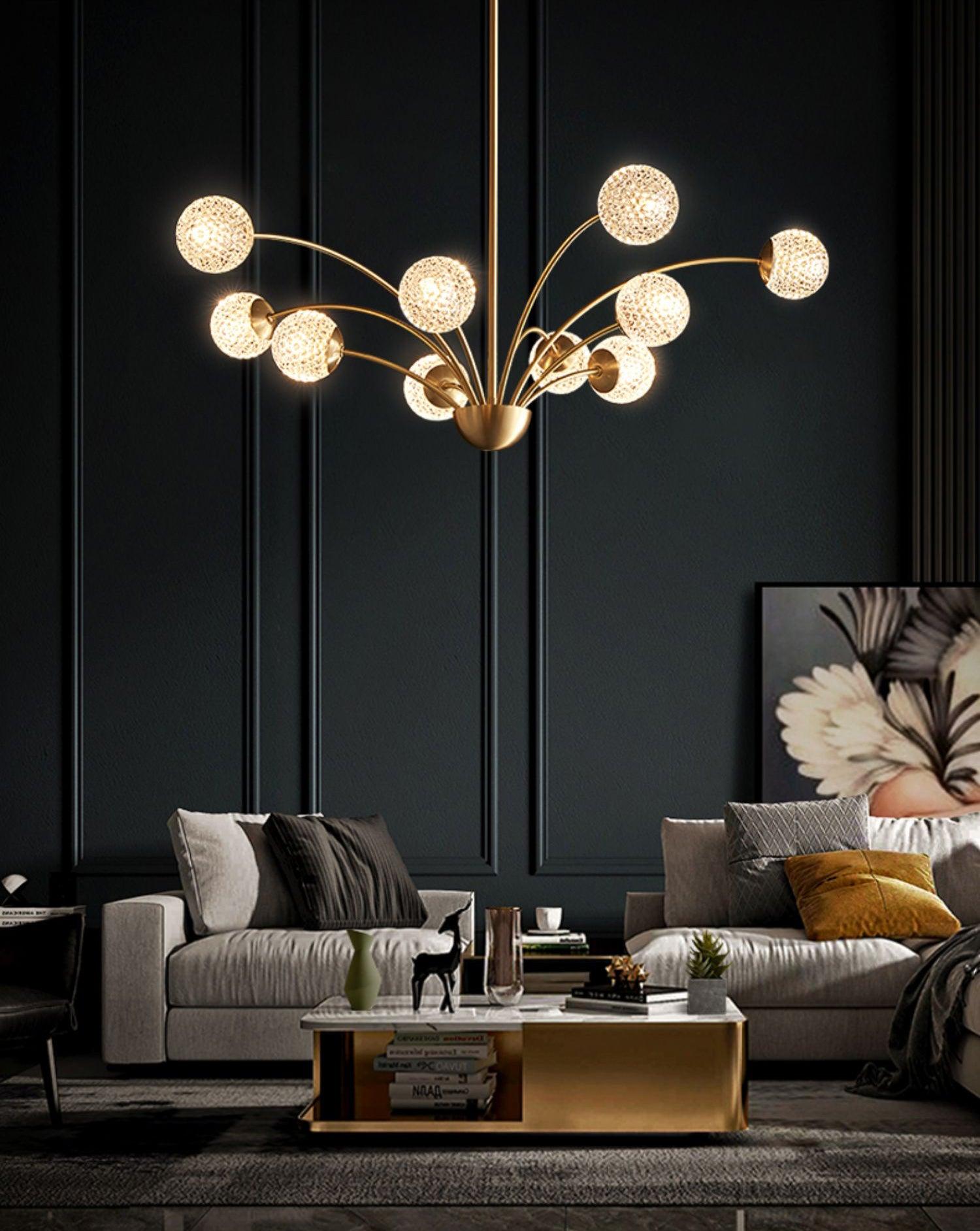 Ralem Chandelier Curved Arms Brass