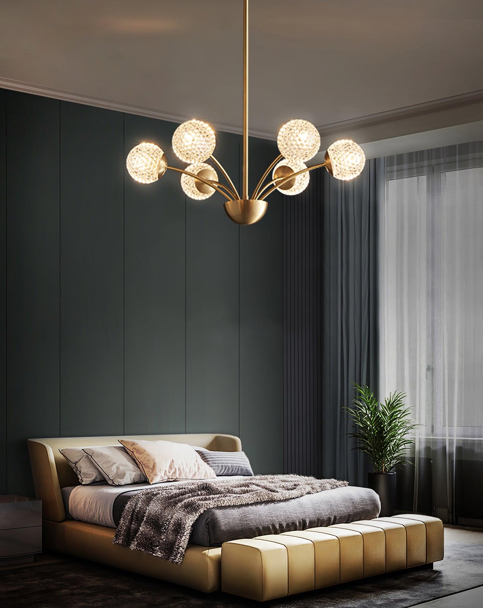 Ralem Chandelier Curved Arms Brass