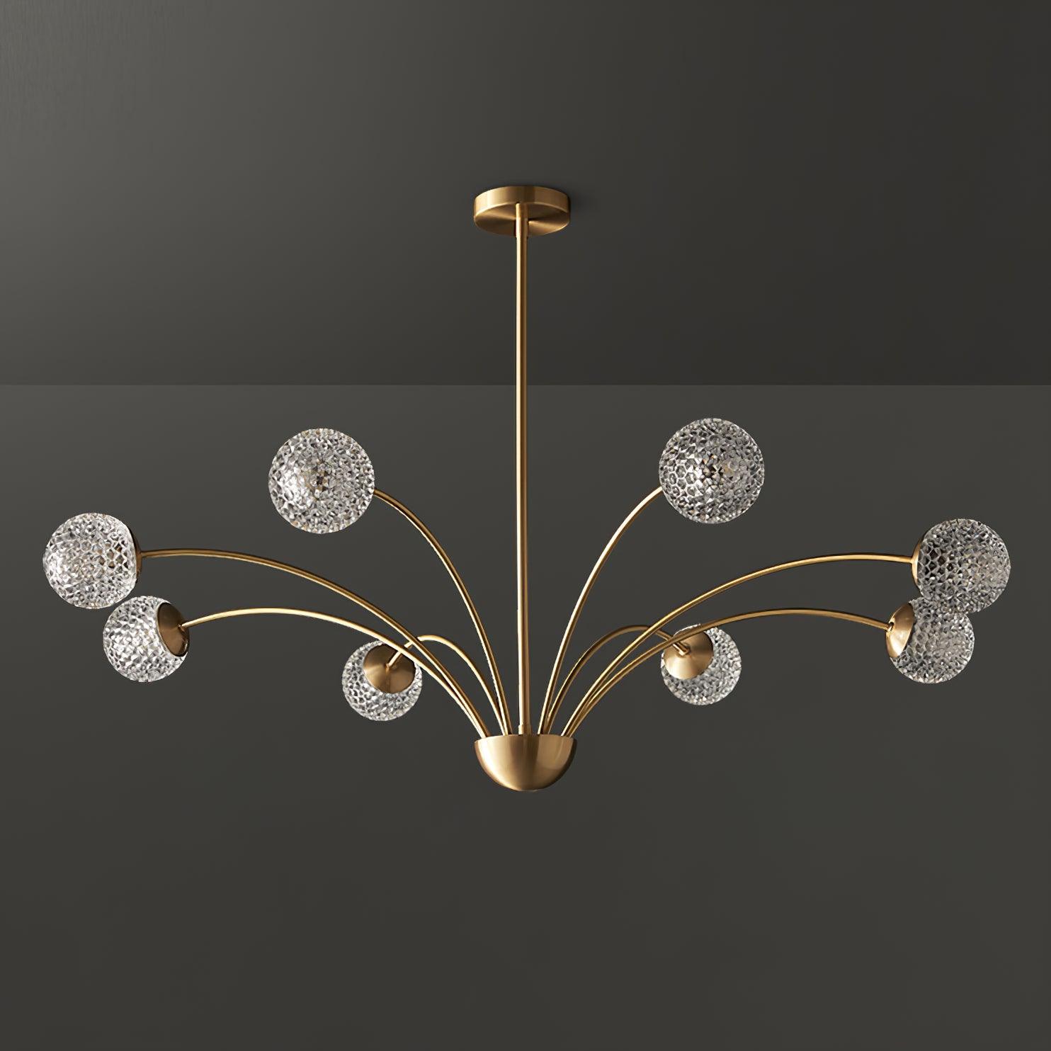 Ralem Chandelier Curved Arms Brass