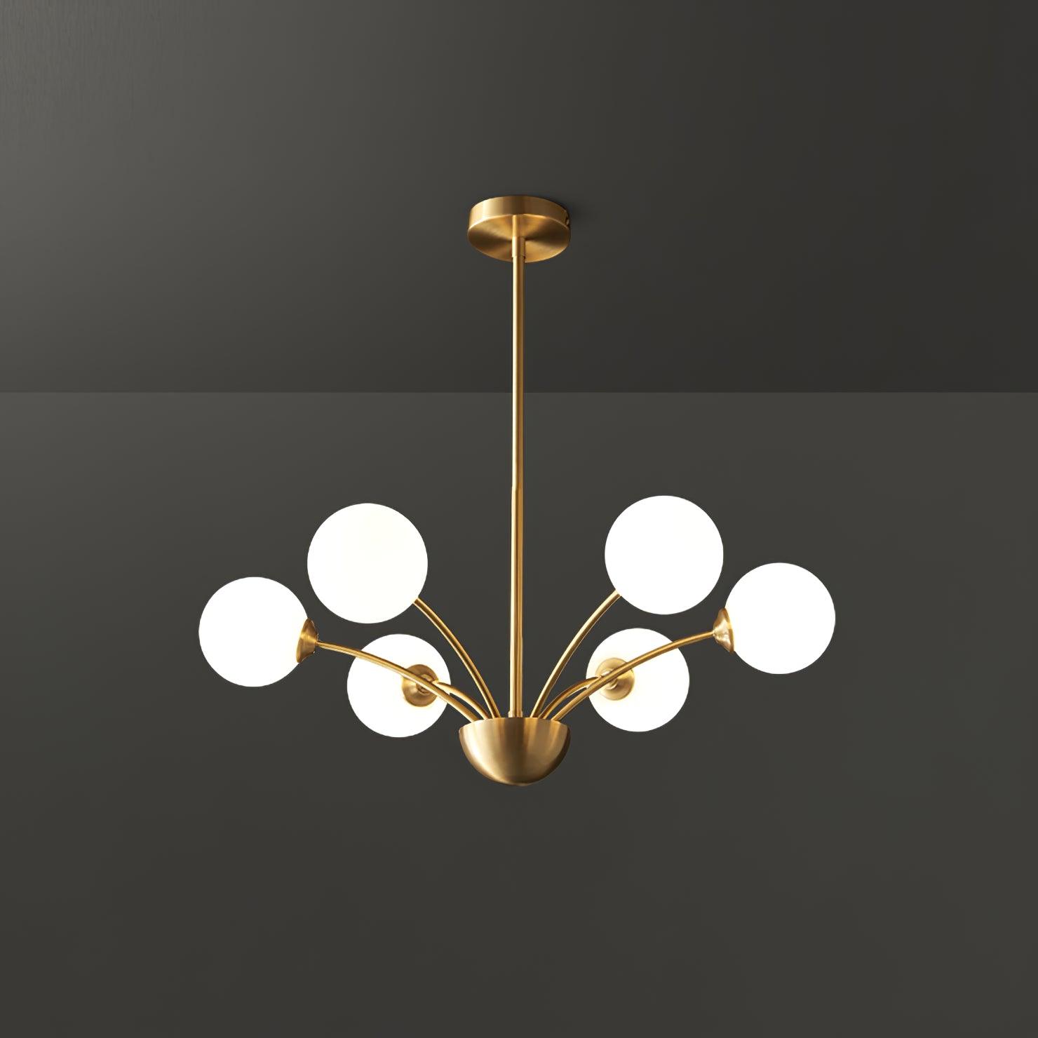 Ralem Chandelier Curved Arms Brass