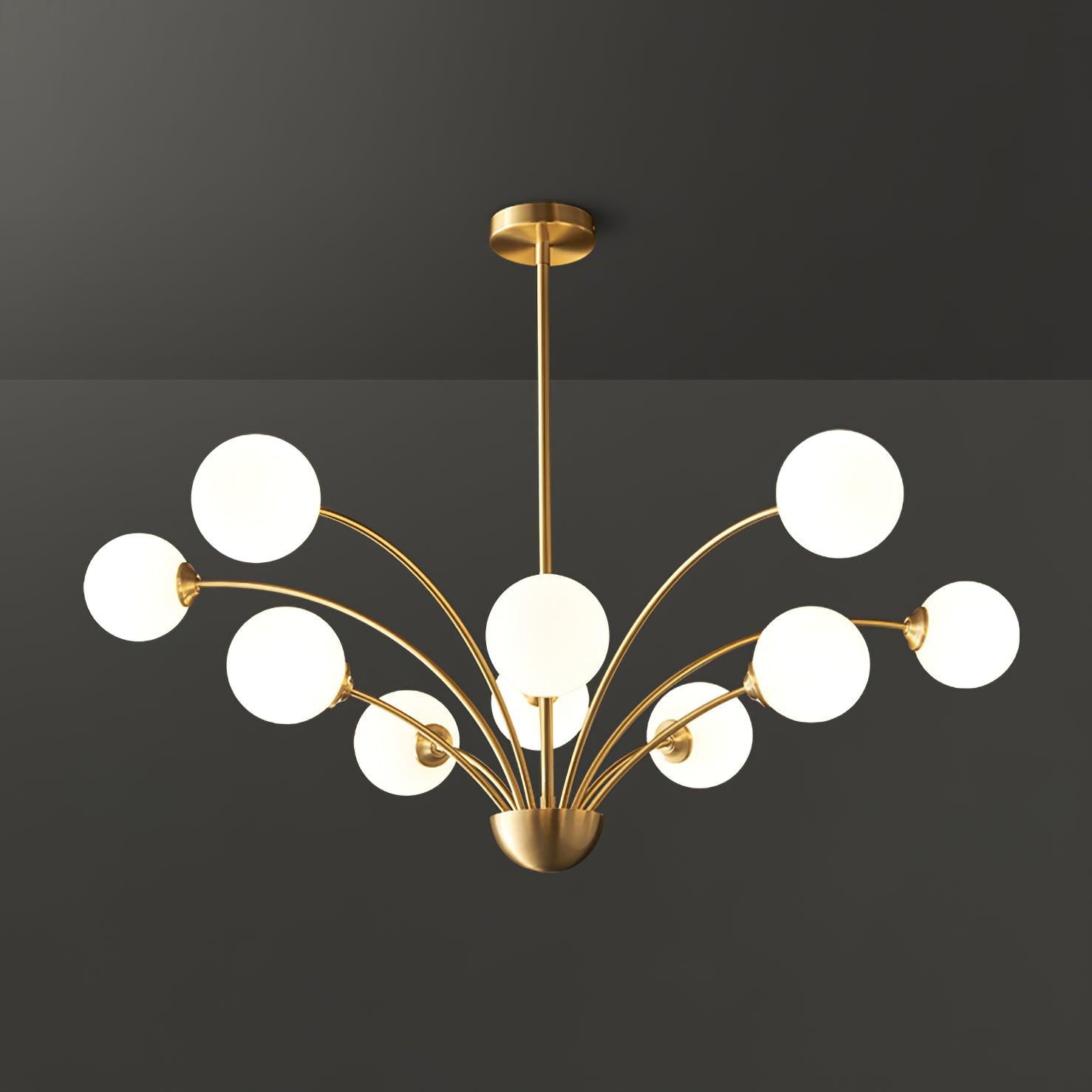 Ralem Chandelier Curved Arms Brass