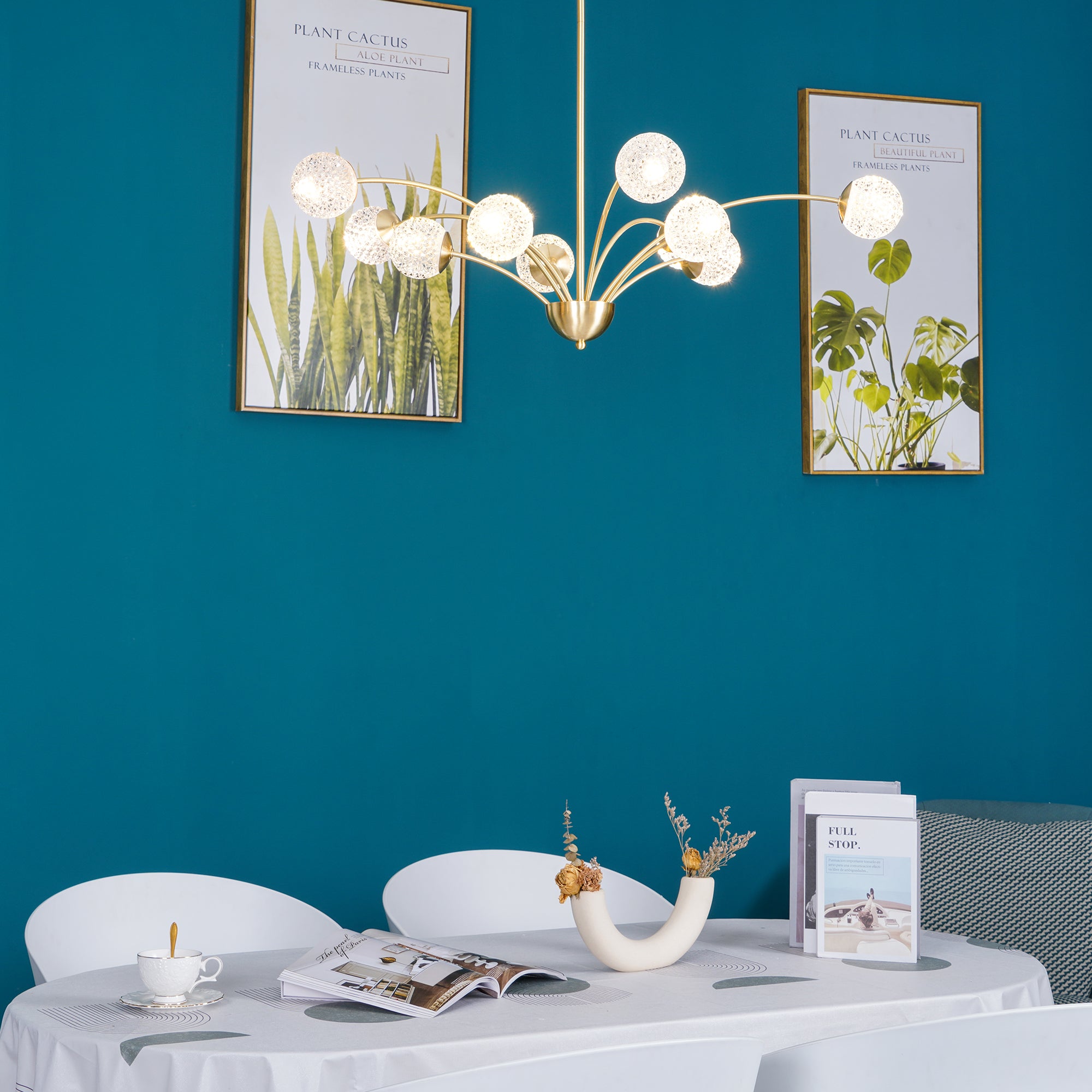 Ralem Chandelier Curved Arms Brass