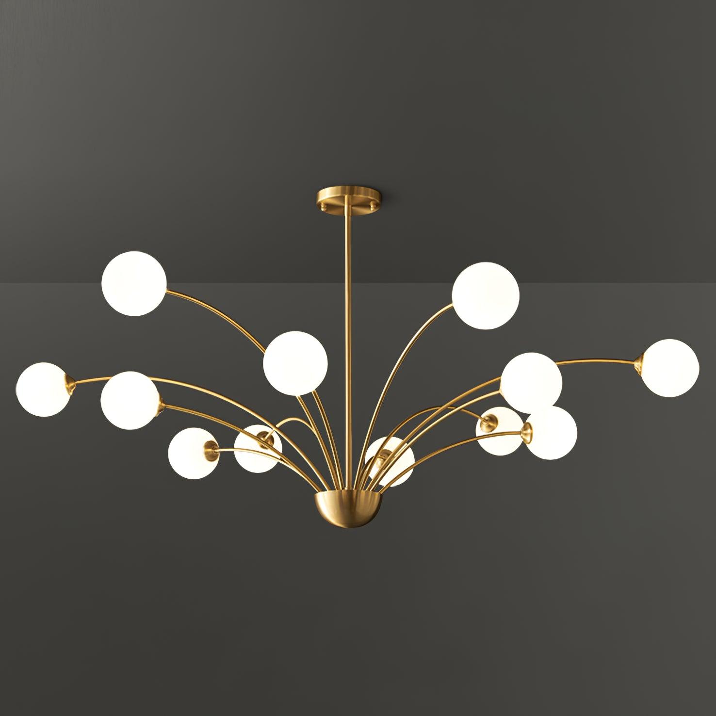 Ralem Chandelier Curved Arms Brass