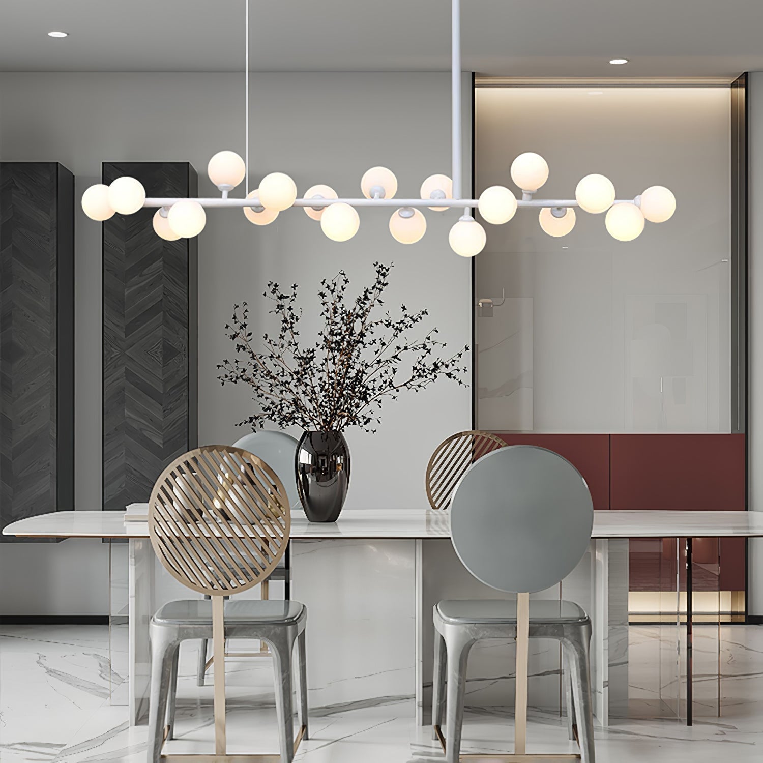 Lumiray Black Linear Globe Pendant Light
