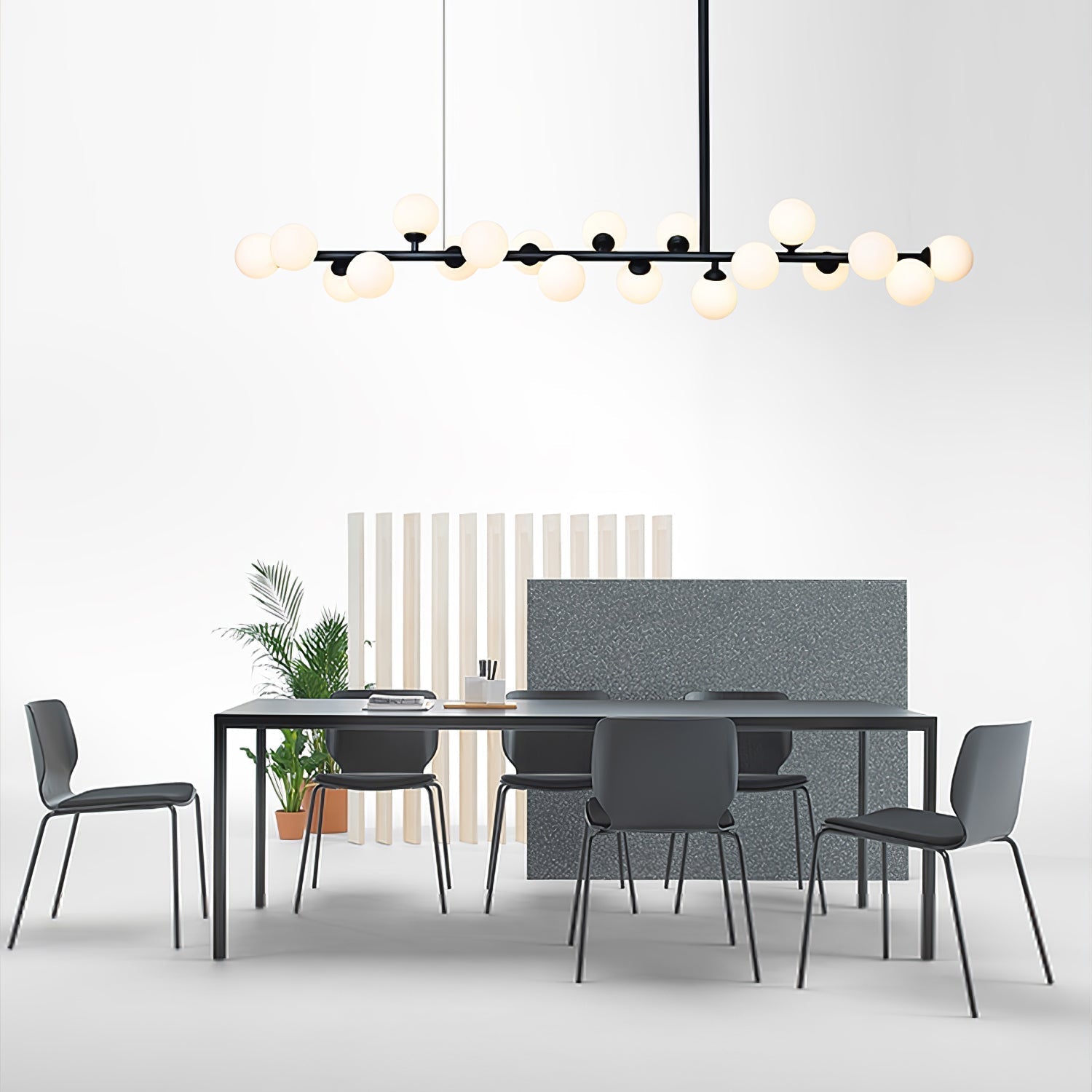 Lumiray Black Linear Globe Pendant Light