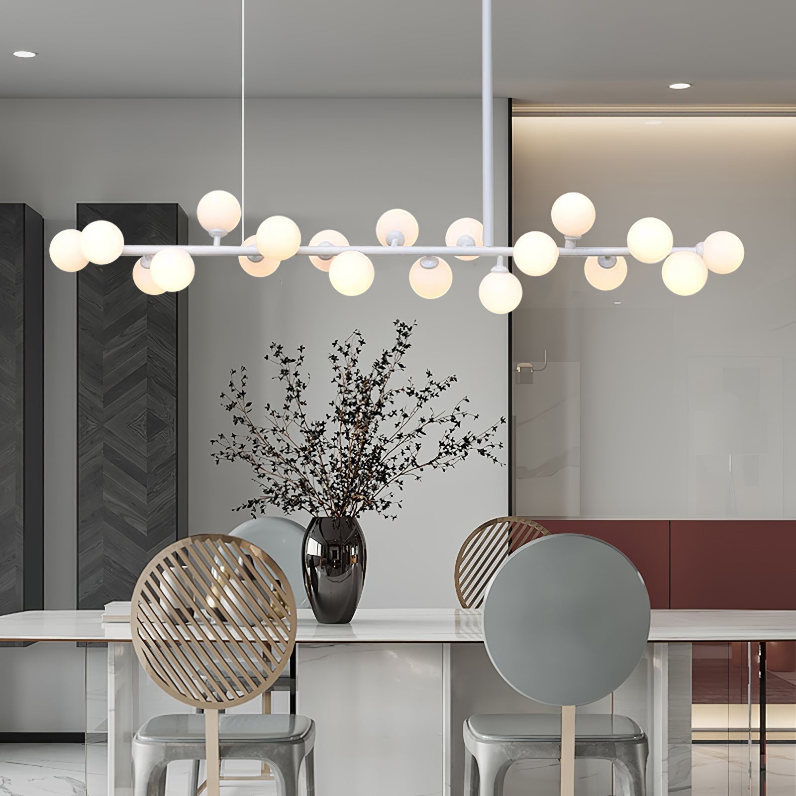 Lumiray Black Linear Globe Pendant Light