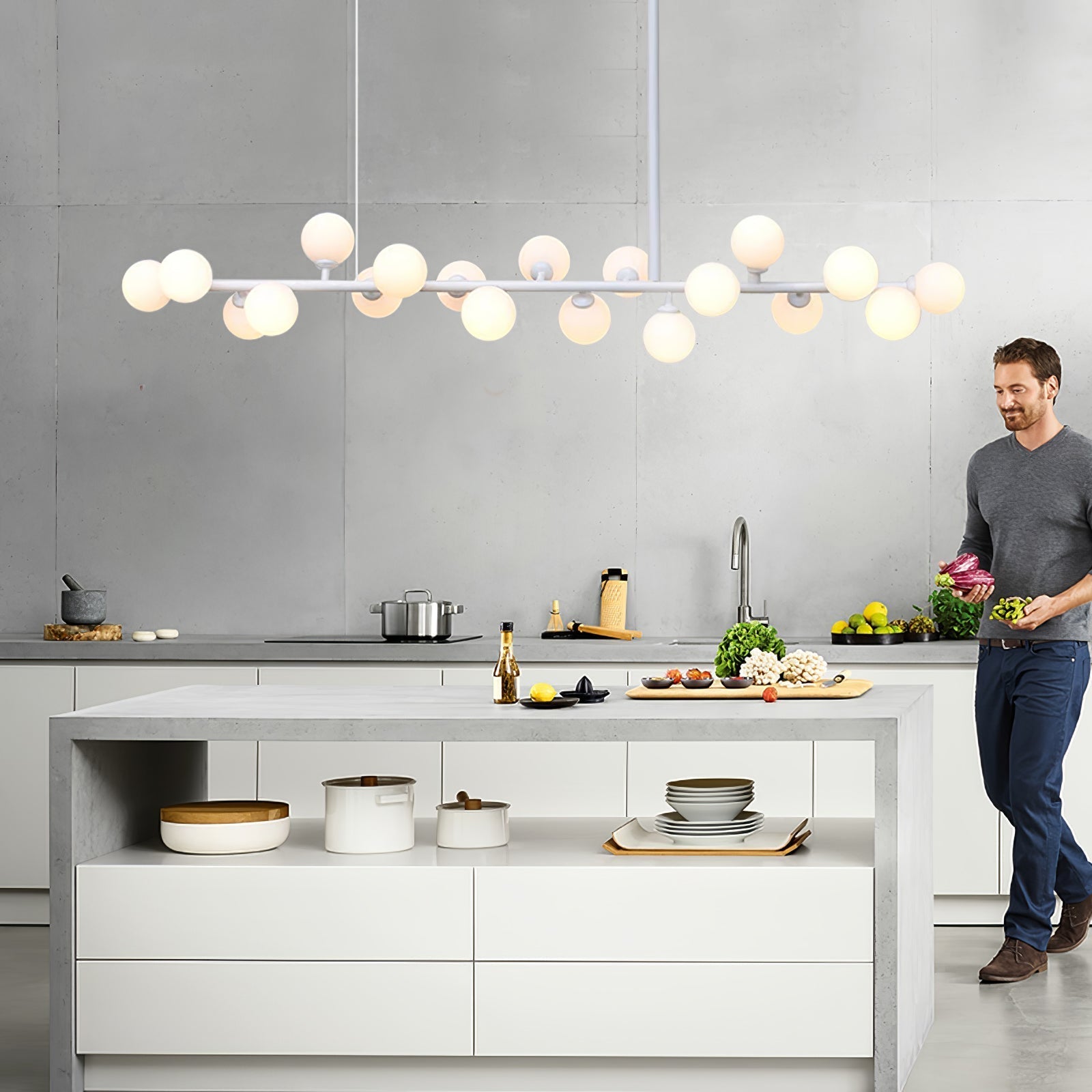 Lumiray Black Linear Globe Pendant Light