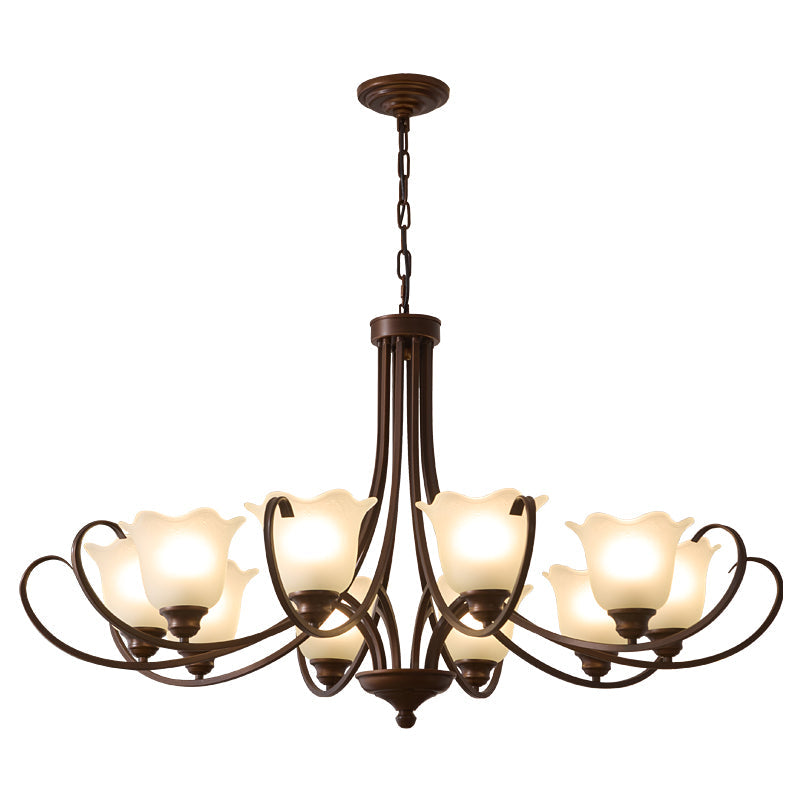 Nydorisra Elegance Vintage Floral Glass Chandelier