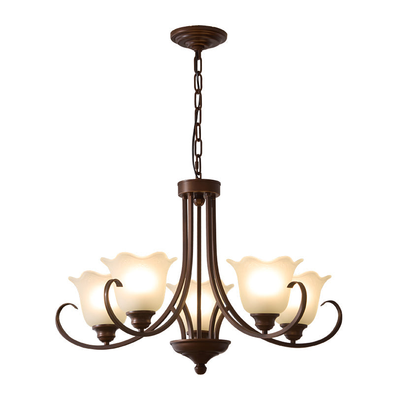 Nydorisra Elegance Vintage Floral Glass Chandelier