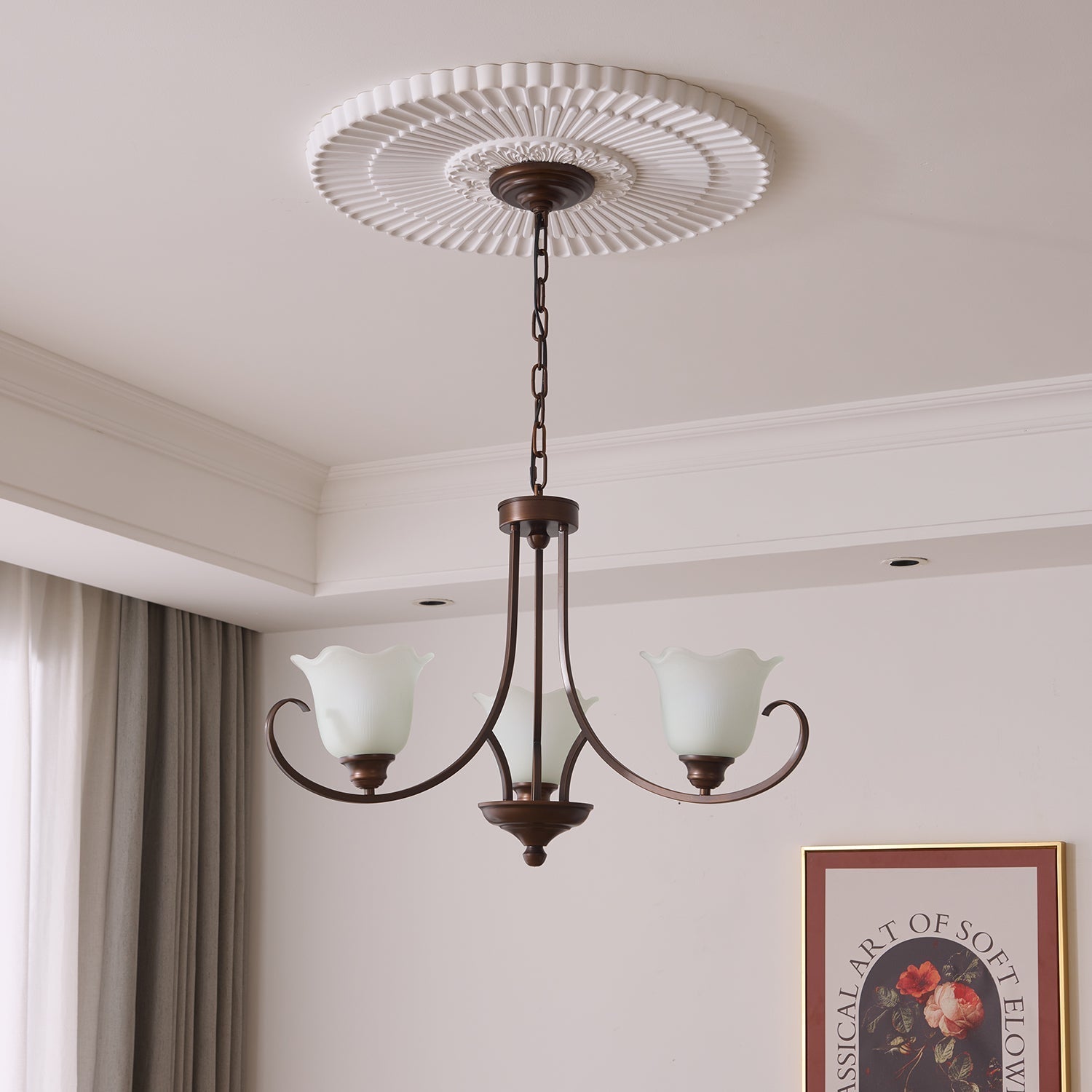 Nydorisra Elegance Vintage Floral Glass Chandelier