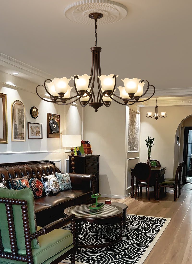 Nydorisra Elegance Vintage Floral Glass Chandelier