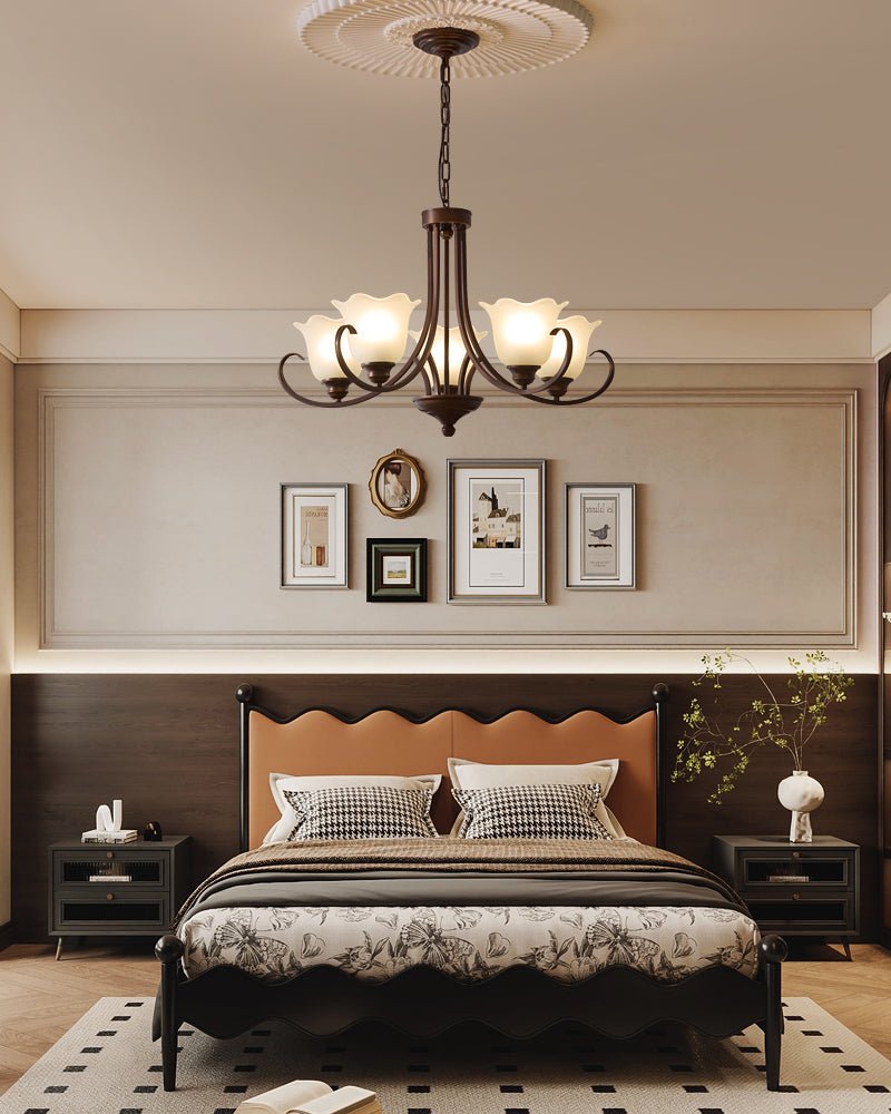 Nydorisra Elegance Vintage Floral Glass Chandelier