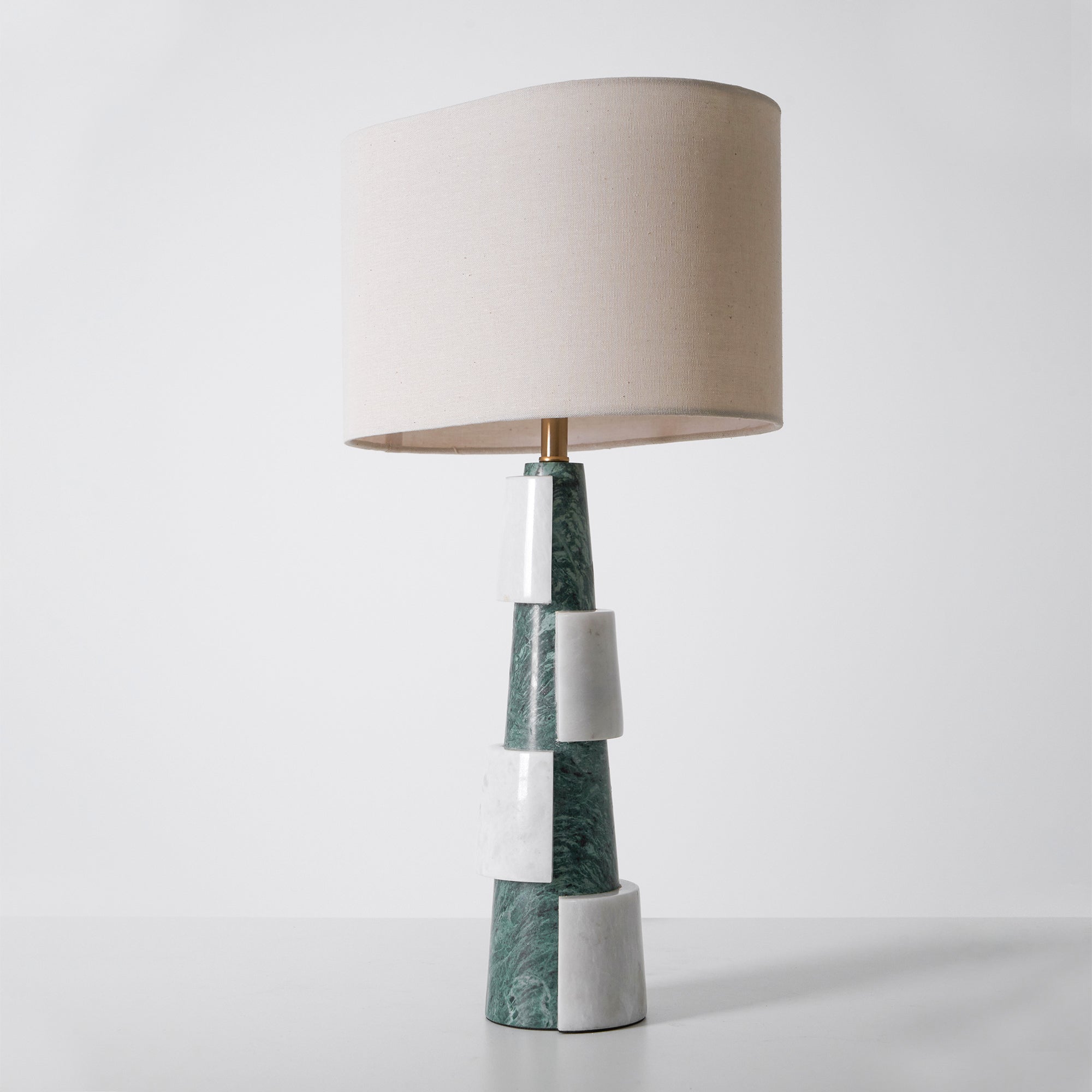 Obelisk Stacked Marble Table Lamp