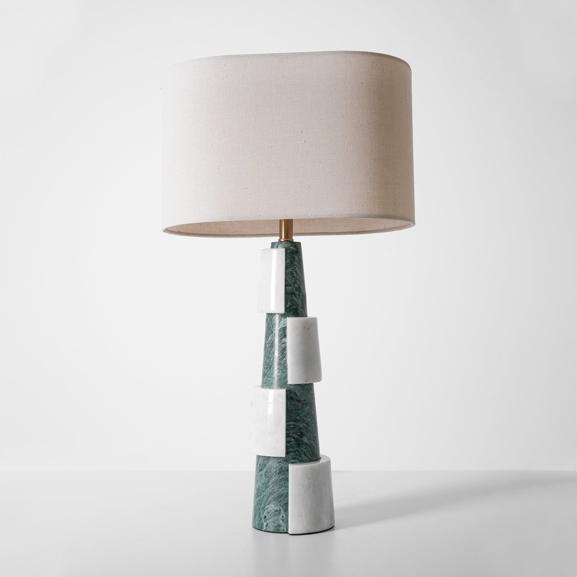Obelisk Stacked Marble Table Lamp