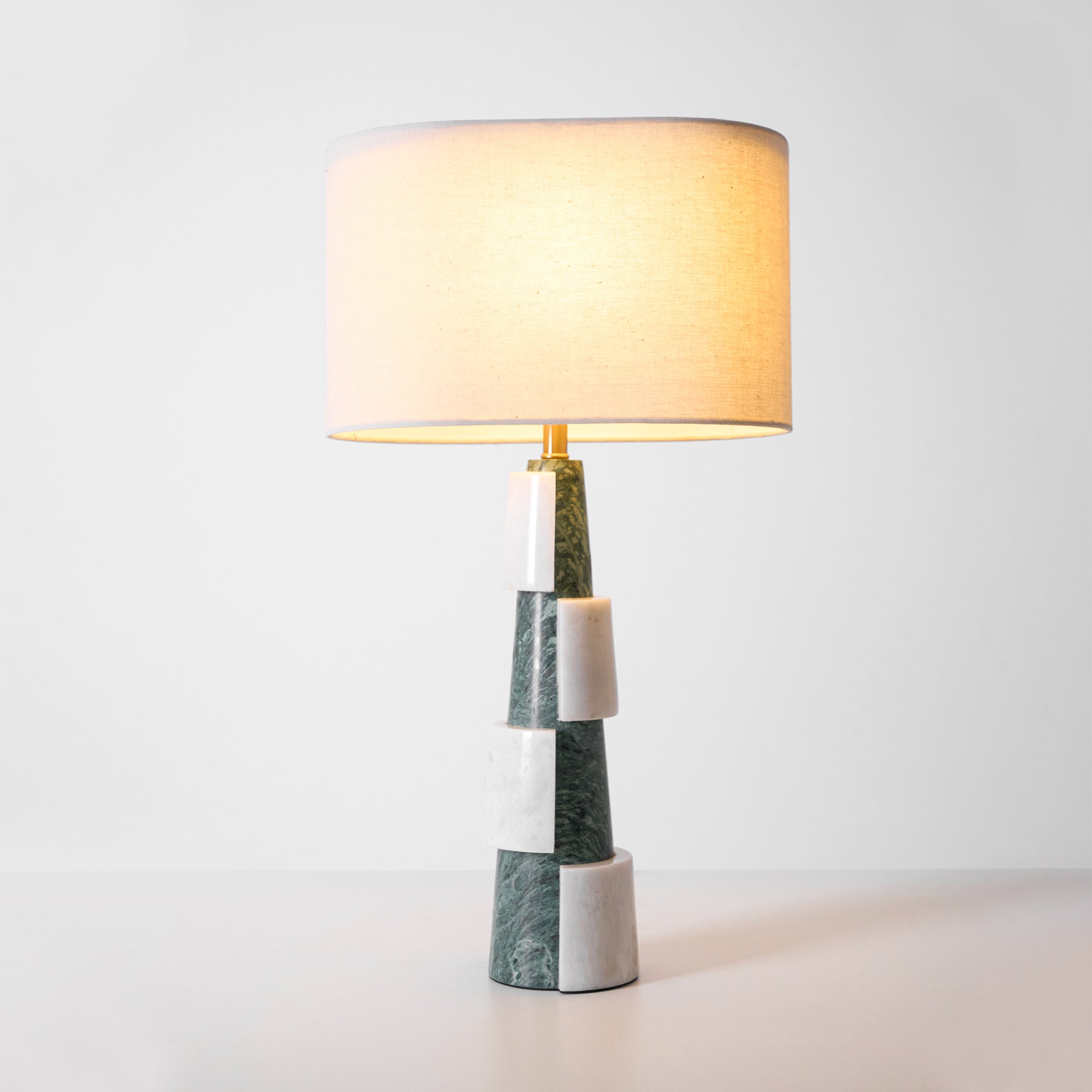Obelisk Stacked Marble Table Lamp