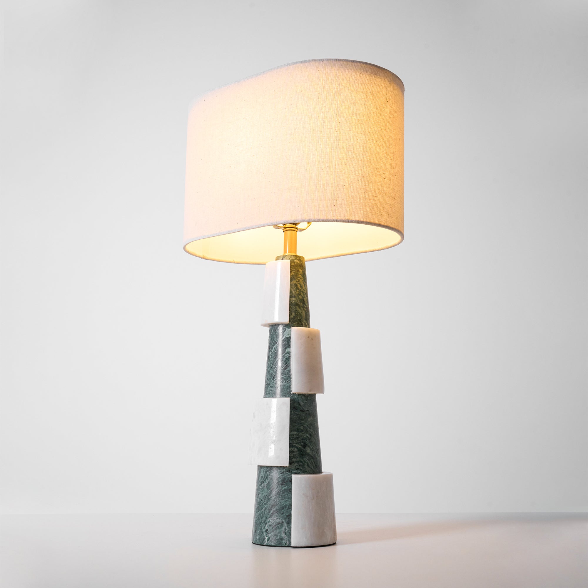 Obelisk Stacked Marble Table Lamp