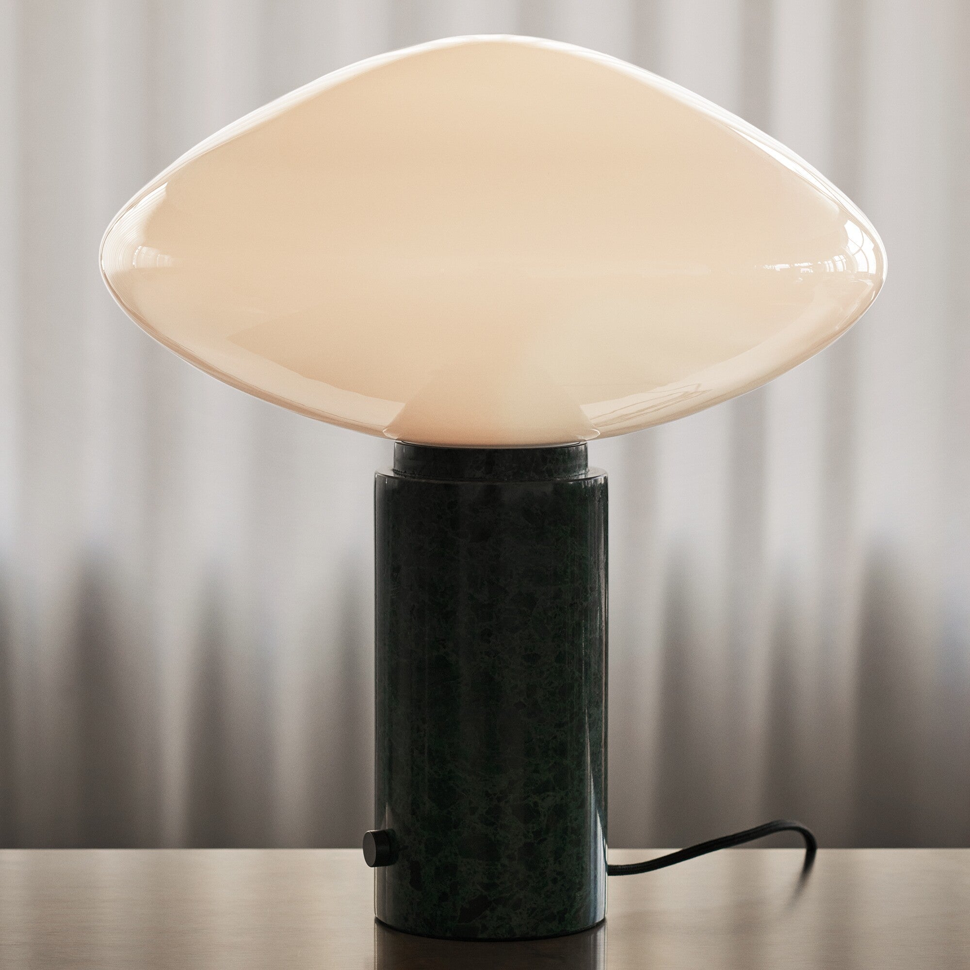 Lioralira Table Lamp with Glass Shade and Green Marble Base