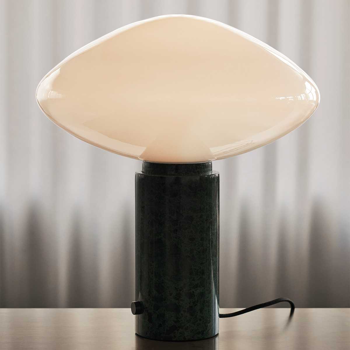 Lioralira Table Lamp with Glass Shade and Green Marble Base