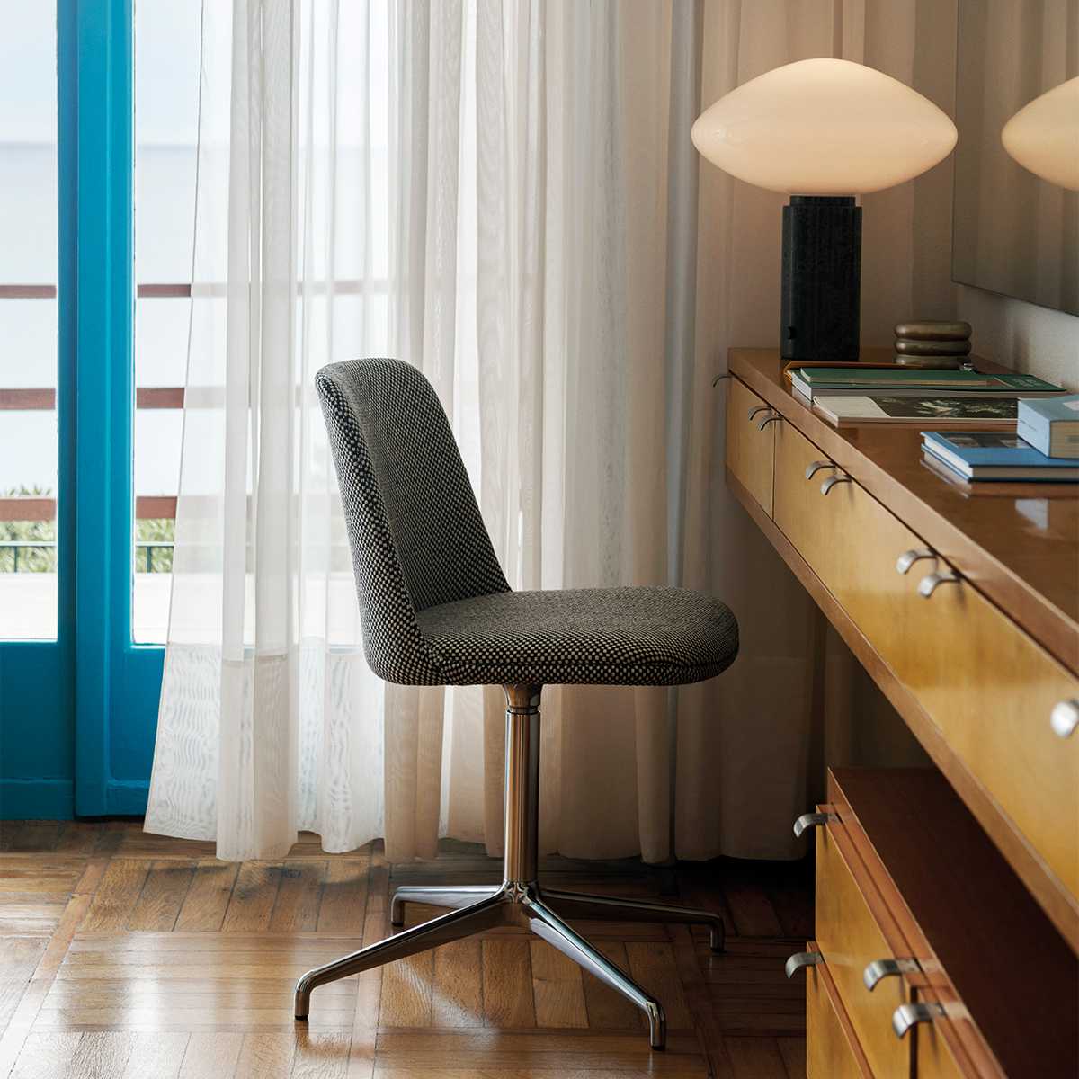 Lioralira Table Lamp with Glass Shade and Green Marble Base