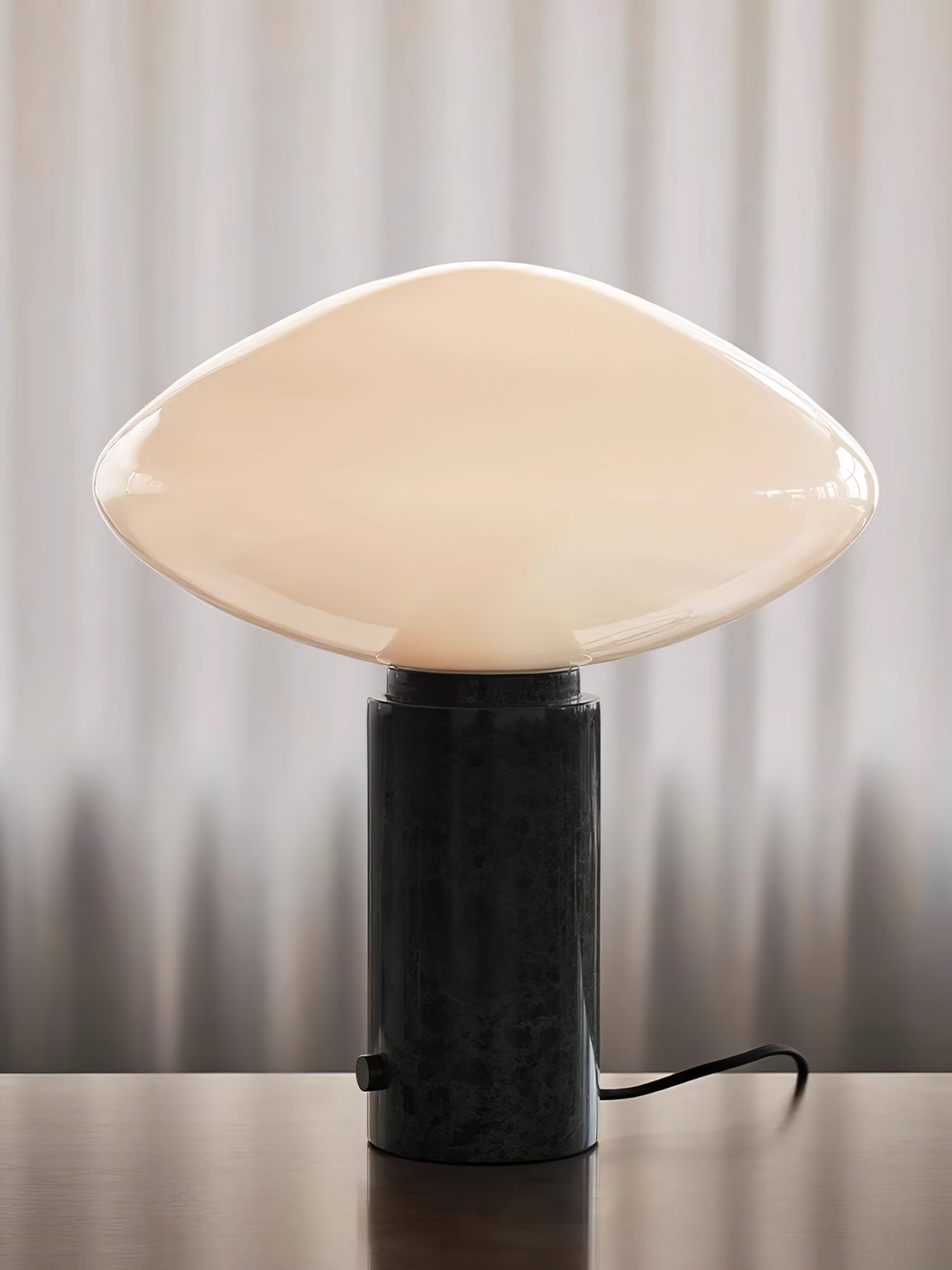 Lioralira Table Lamp with Glass Shade and Green Marble Base
