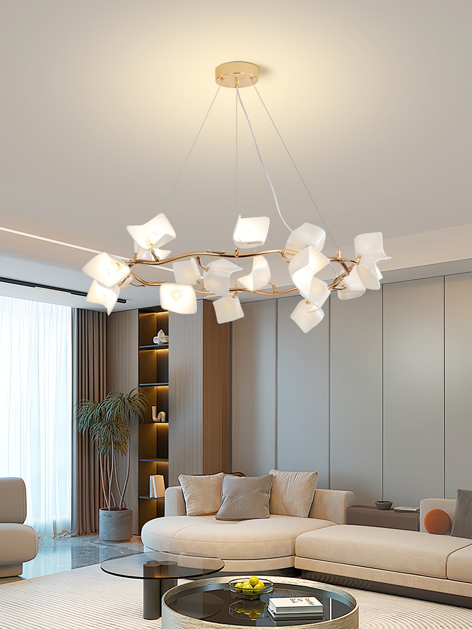 Arthearae Postmodern Luxury Flora Ceramics Chandelier
