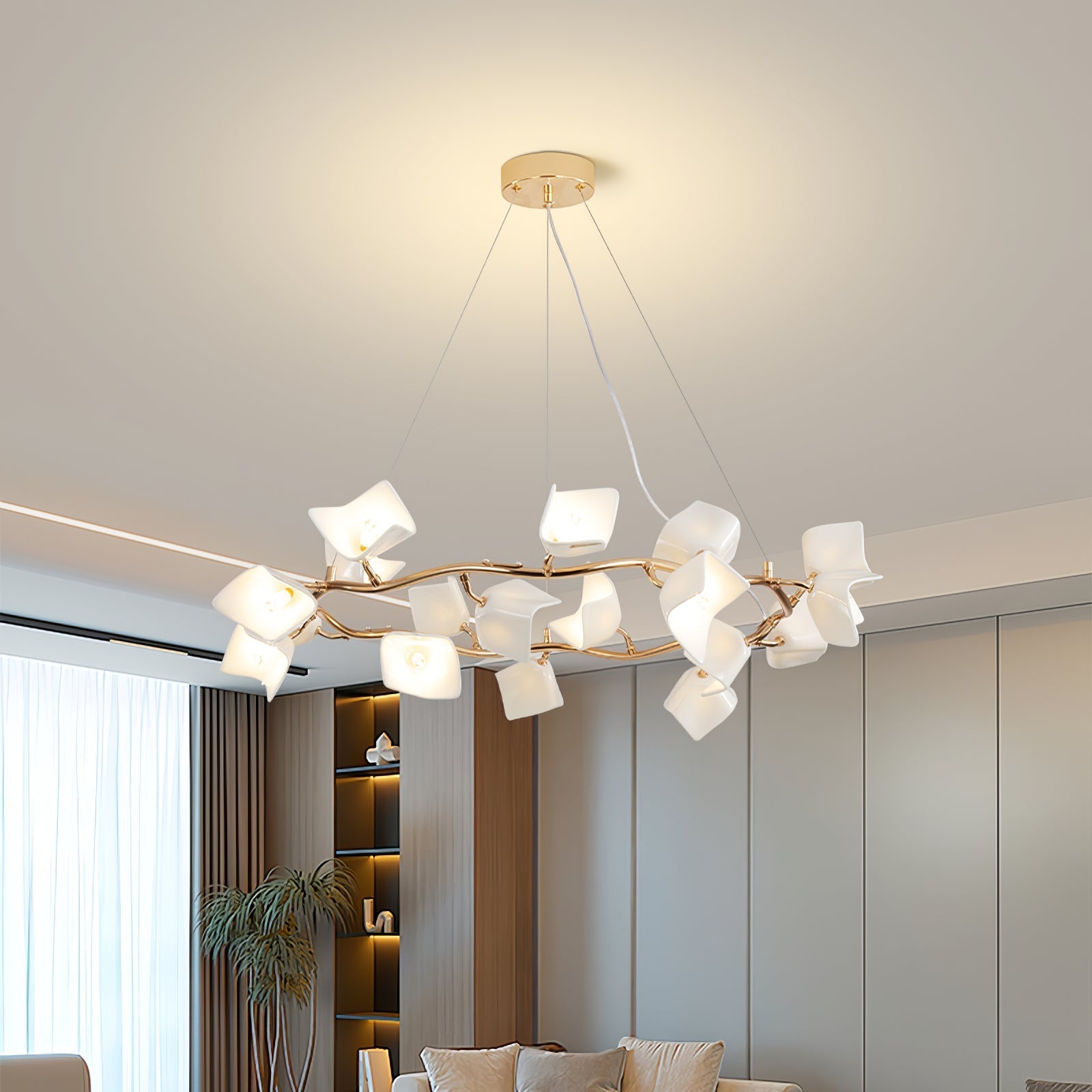 Arthearae Postmodern Luxury Flora Ceramics Chandelier