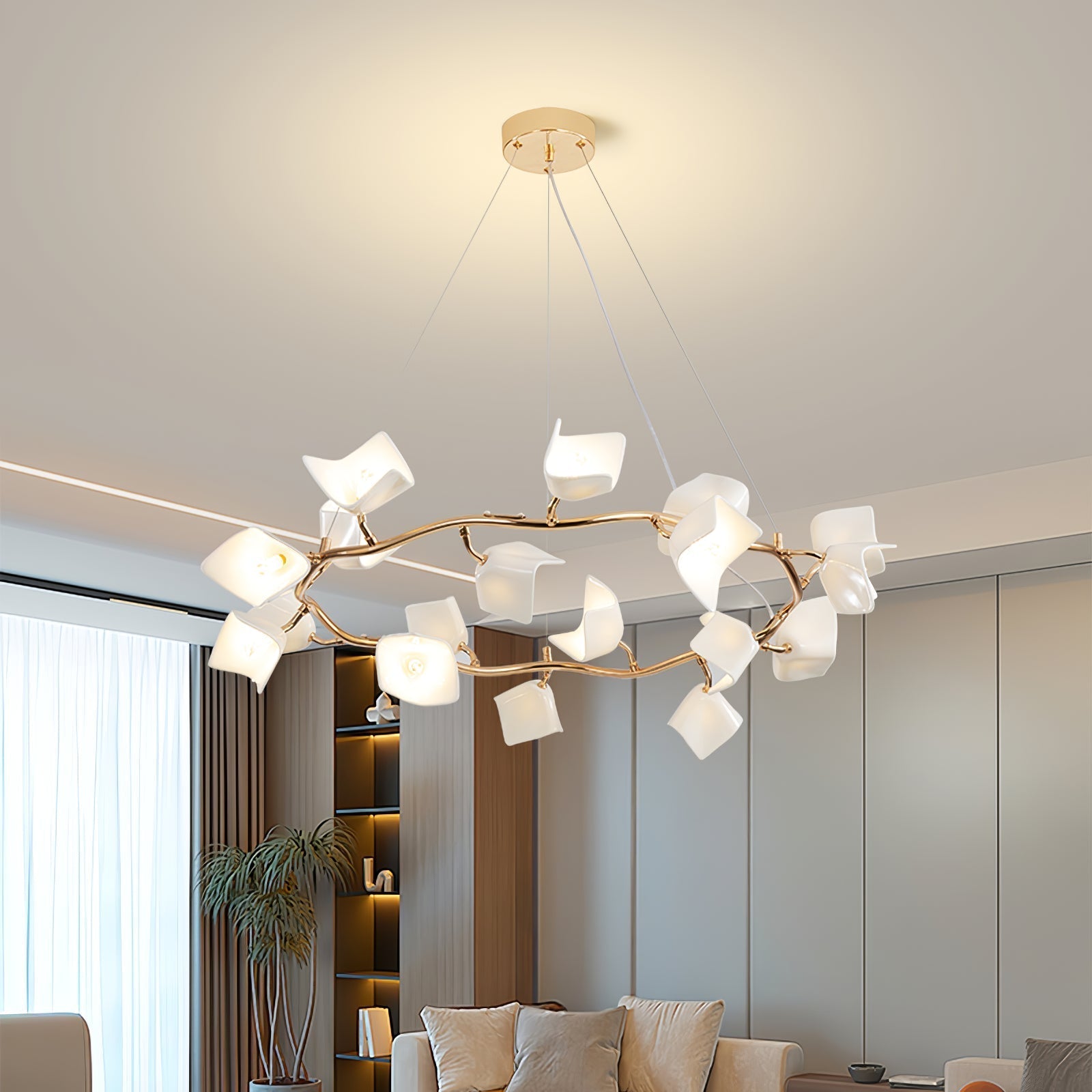 Arthearae Postmodern Luxury Flora Ceramics Chandelier