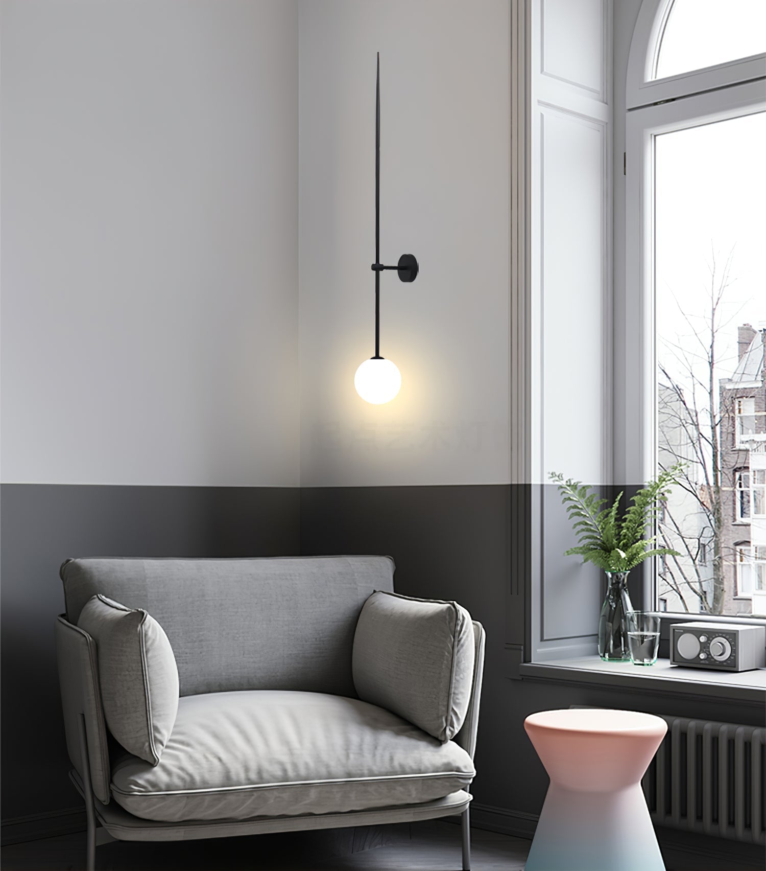 Veluelle Modern Minimalist Mobile Glass Wall Lamp