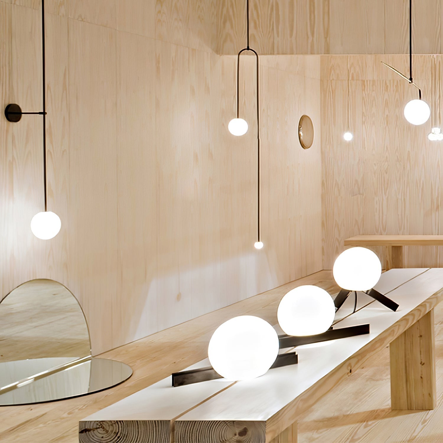 Veluelle Modern Minimalist Mobile Glass Wall Lamp
