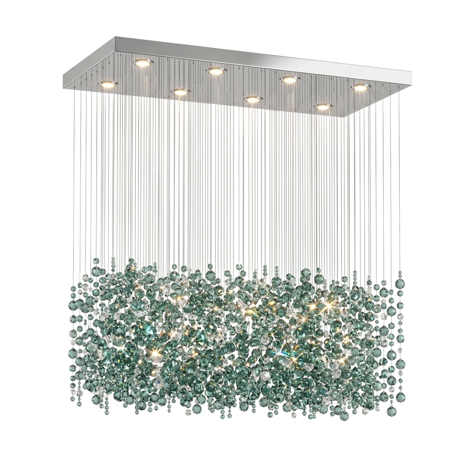 Rainfall Crystal Emerald Green Clear Customize Chandelier