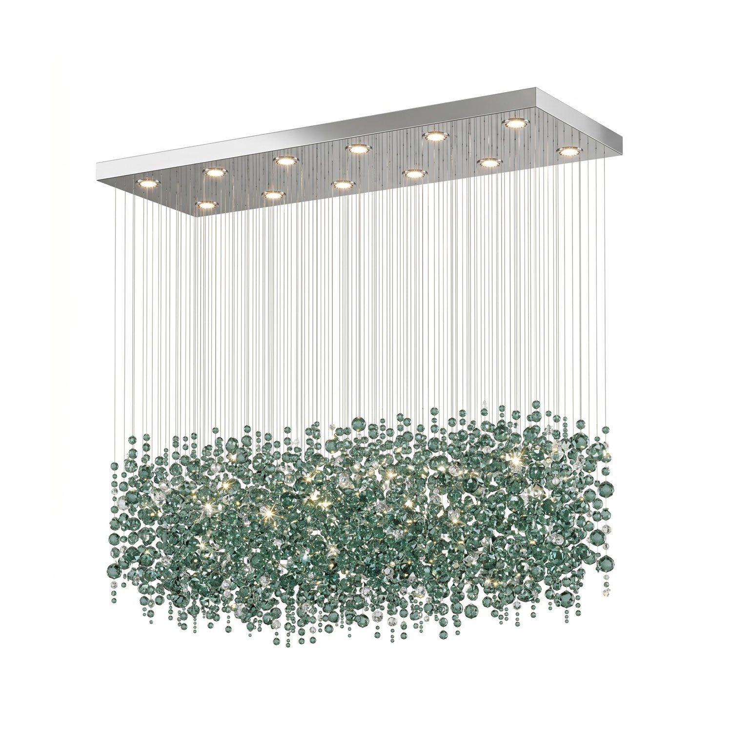 Rainfall Crystal Emerald Green Clear Customize Chandelier