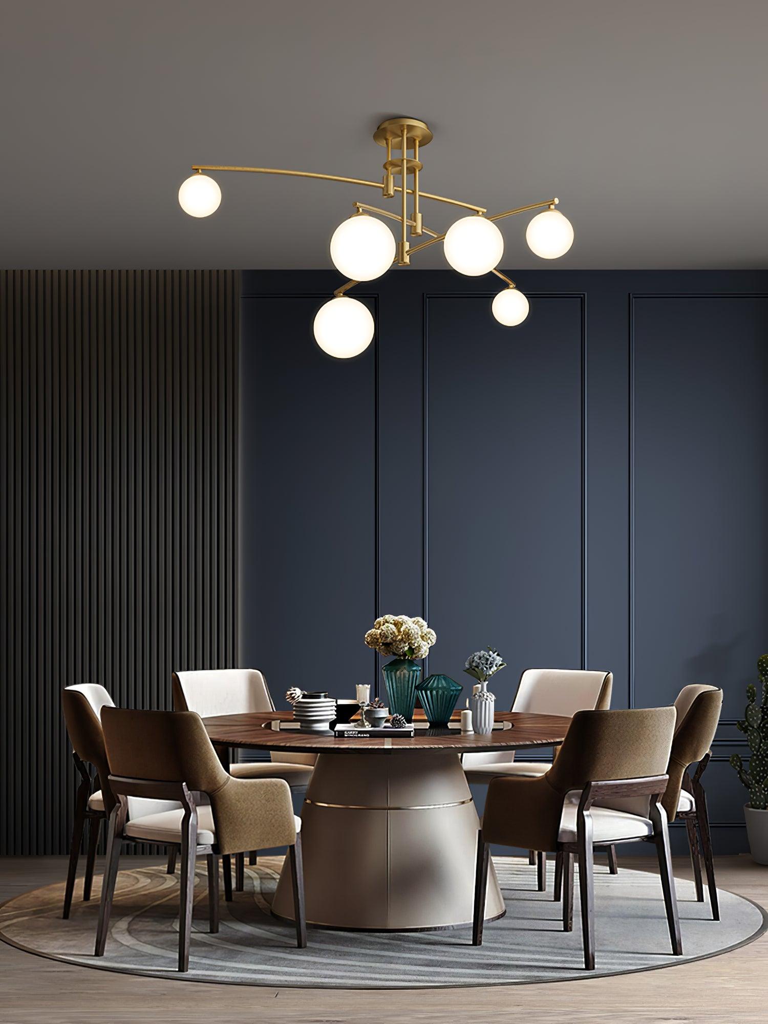 Lustra Chandelier Long Arm Modern 6-Light - Neutral Decor