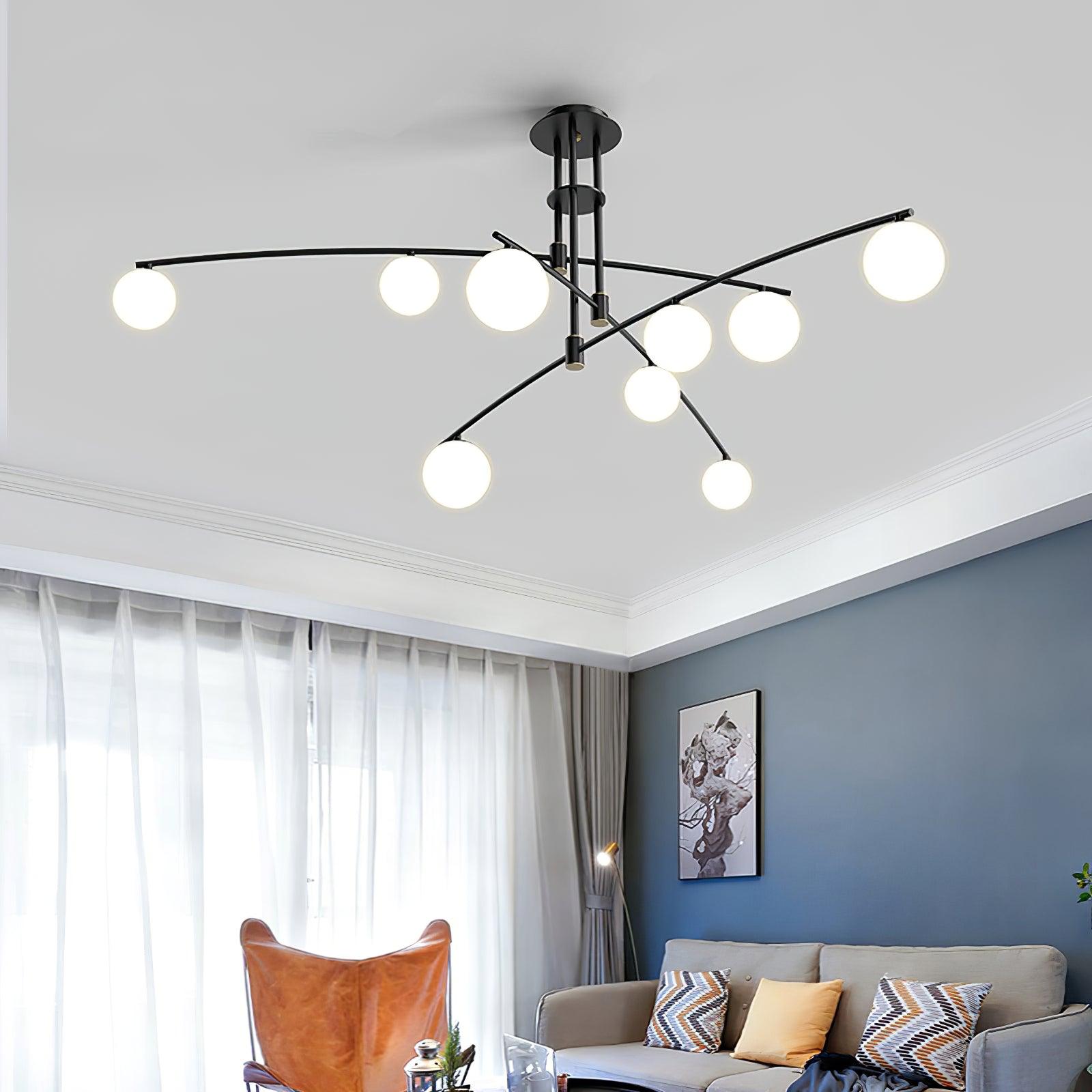 Lustra Chandelier Long Arm Modern 6-Light - Neutral Decor