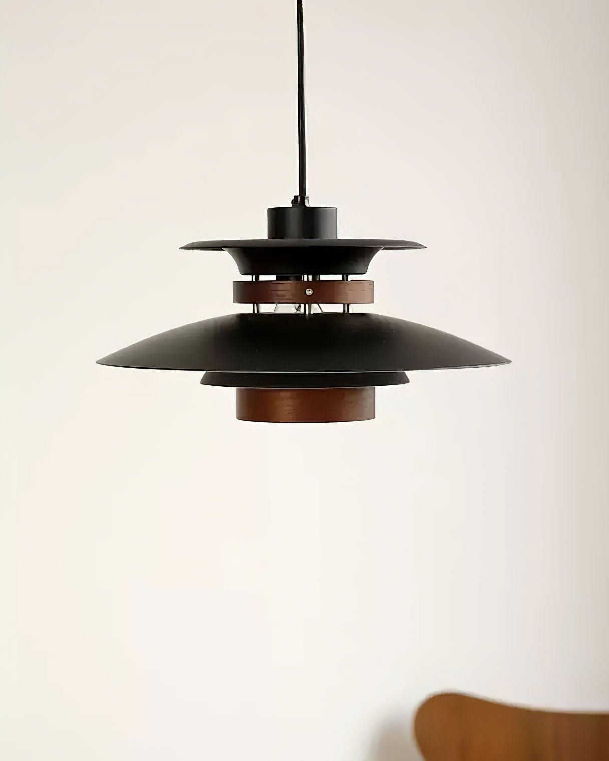 Xyla Pendant Lamp Wood Layered Shade Nordic Dining