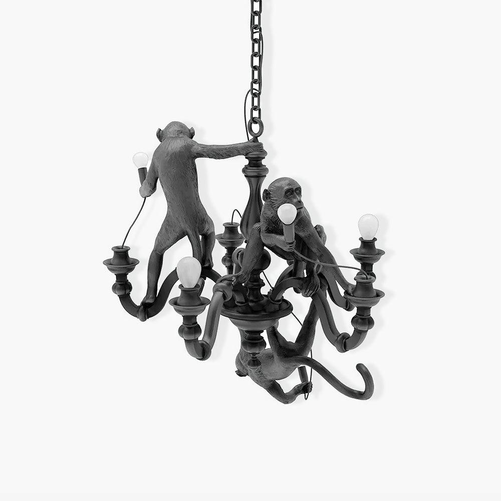 Tixor Chandelier Monkey Black Playful Sculpture