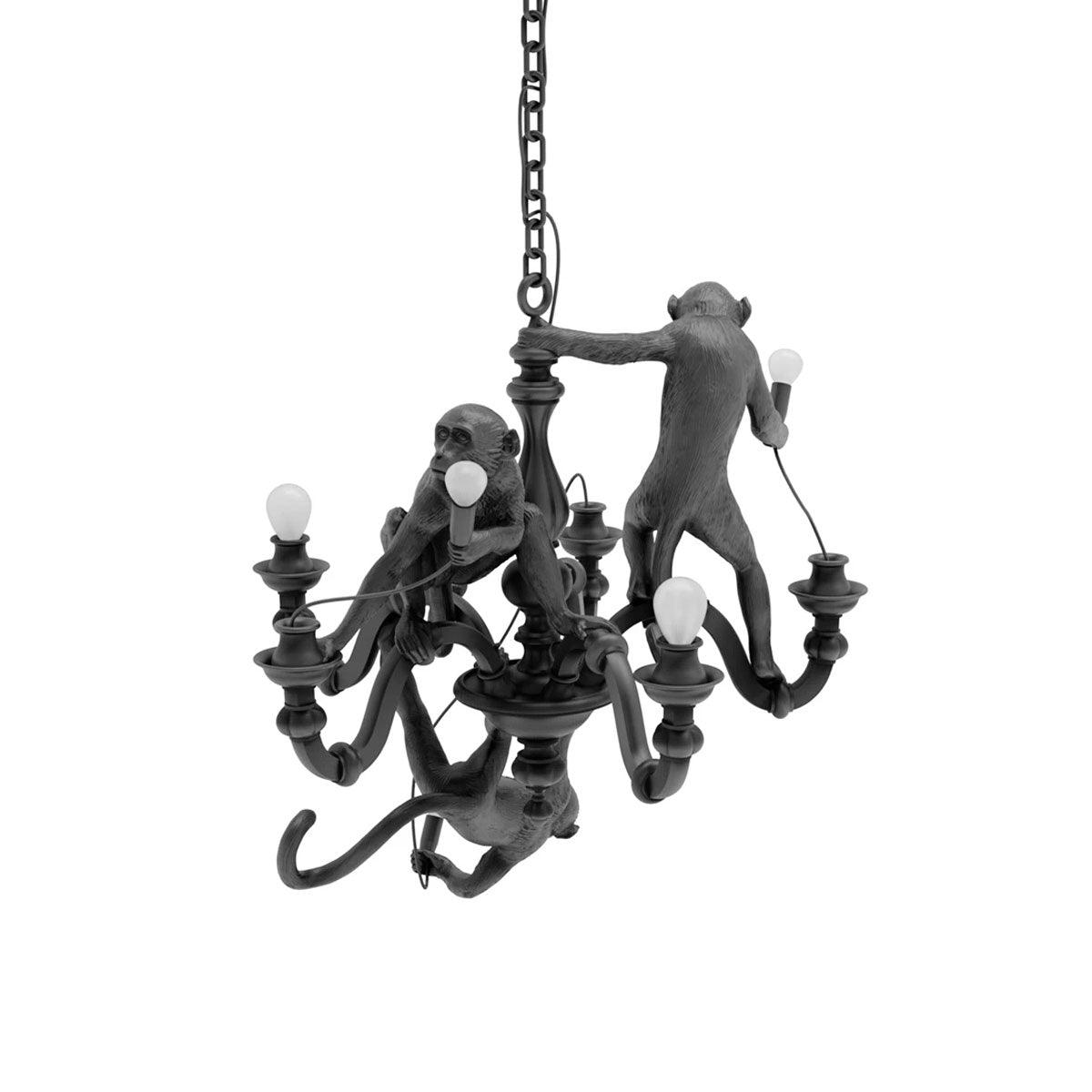 Tixor Chandelier Monkey Black Playful Sculpture