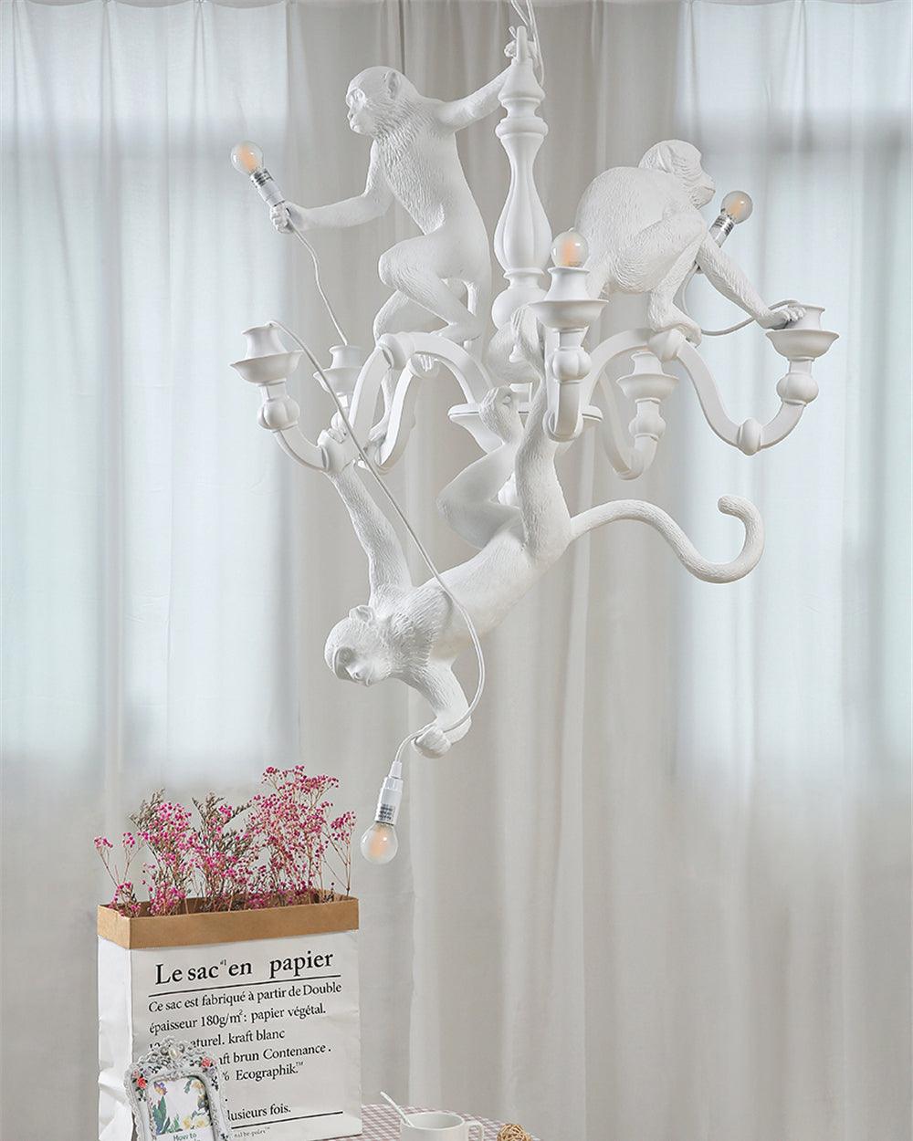 Tixor Chandelier Monkey Black Playful Sculpture