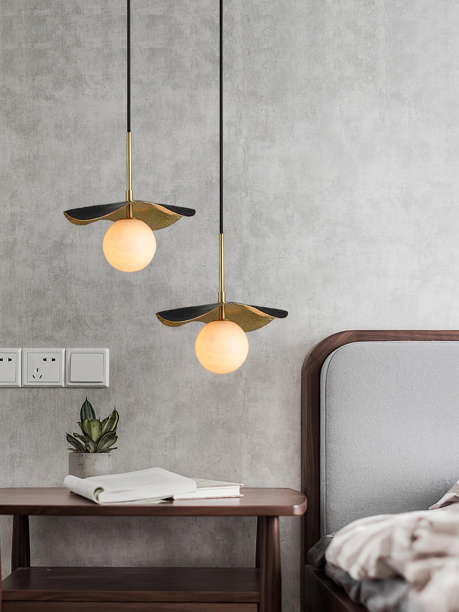 Zaraeen Modern Minimalist Brass Alabaster Pendant Light