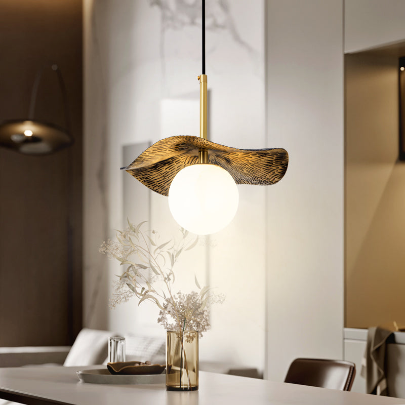 Zaraeen Modern Minimalist Brass Alabaster Pendant Light