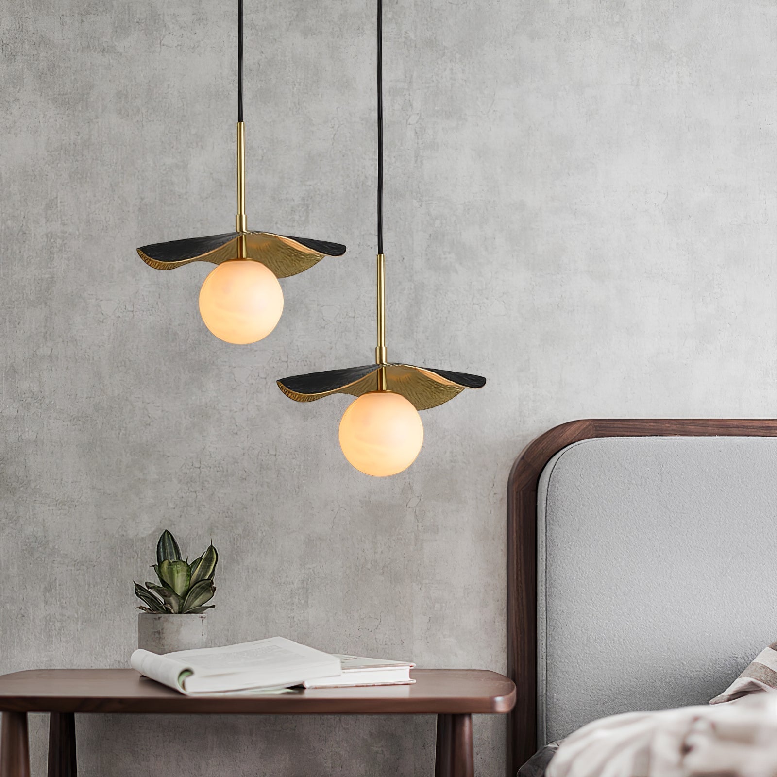 Zaraeen Modern Minimalist Brass Alabaster Pendant Light