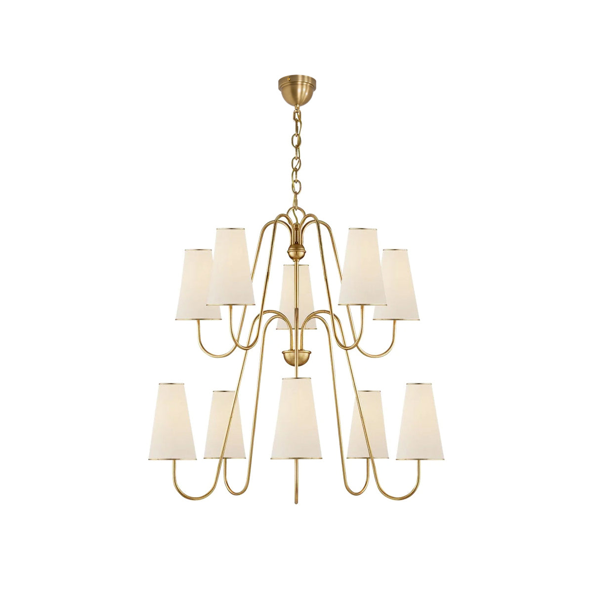 Elirora Elegance Vintage Brass Fabric Chandelier
